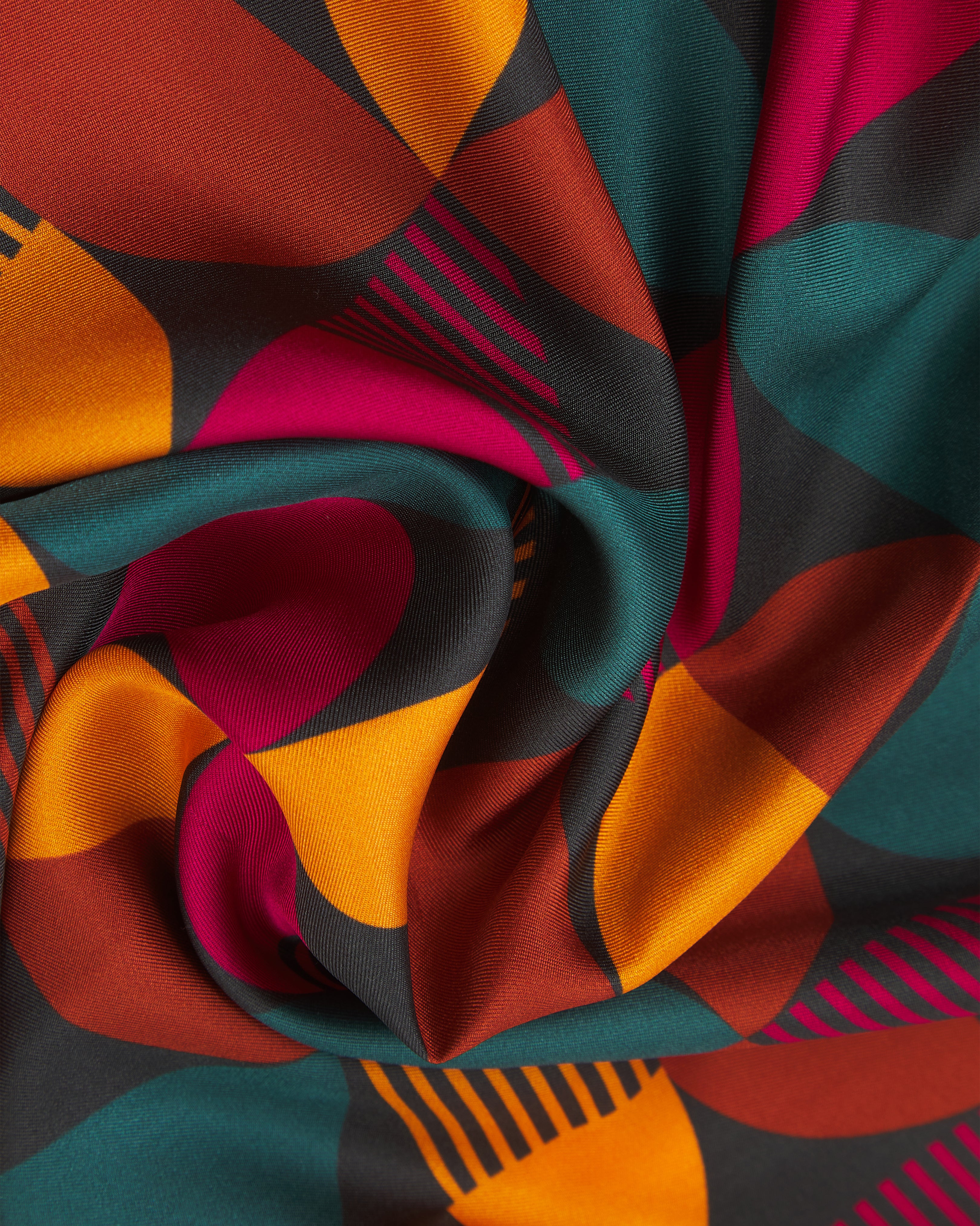 Silk Bauhaus Neckerchief - Retro Teal One