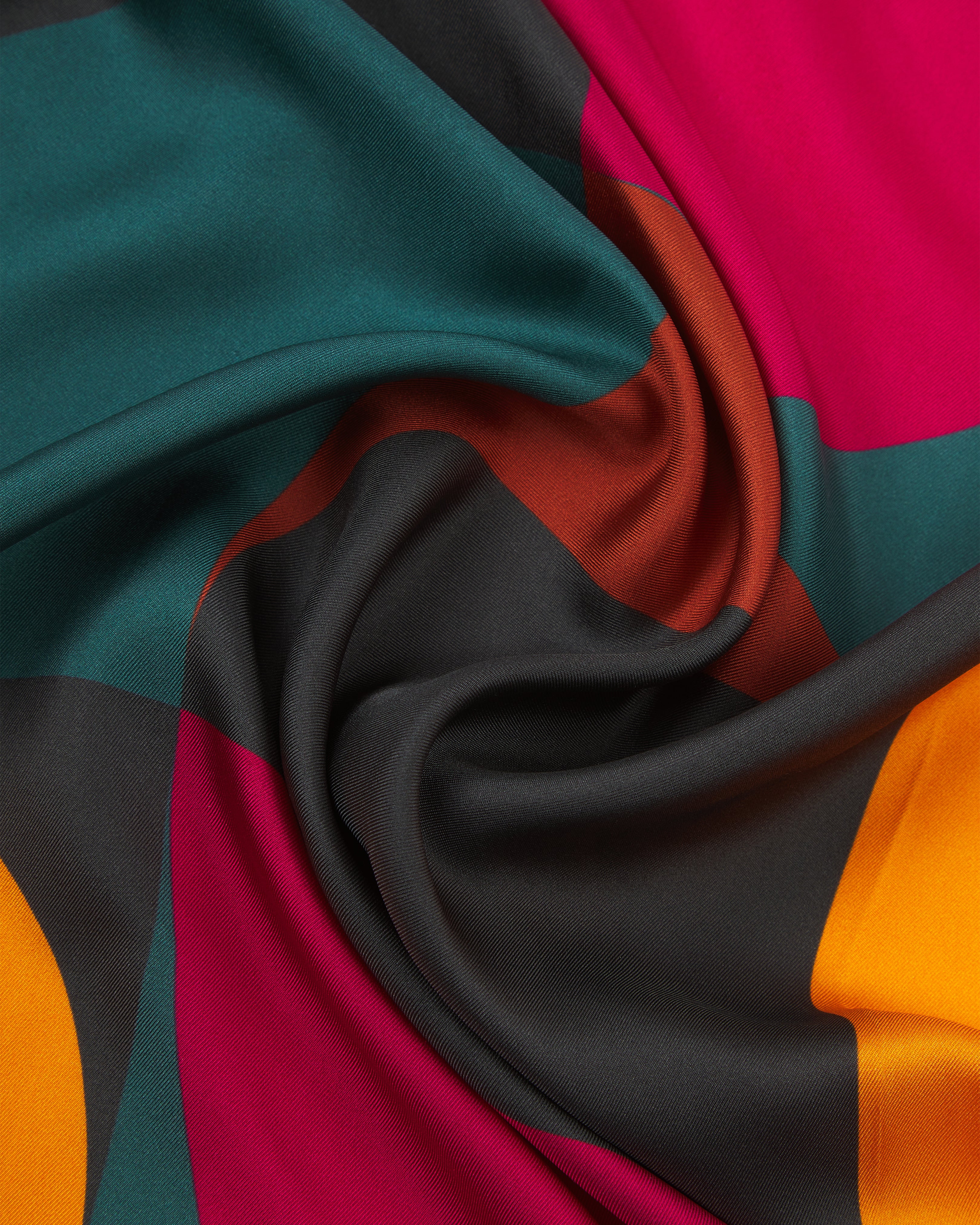 Silk Bauhaus Neckerchief - Retro Teal Three