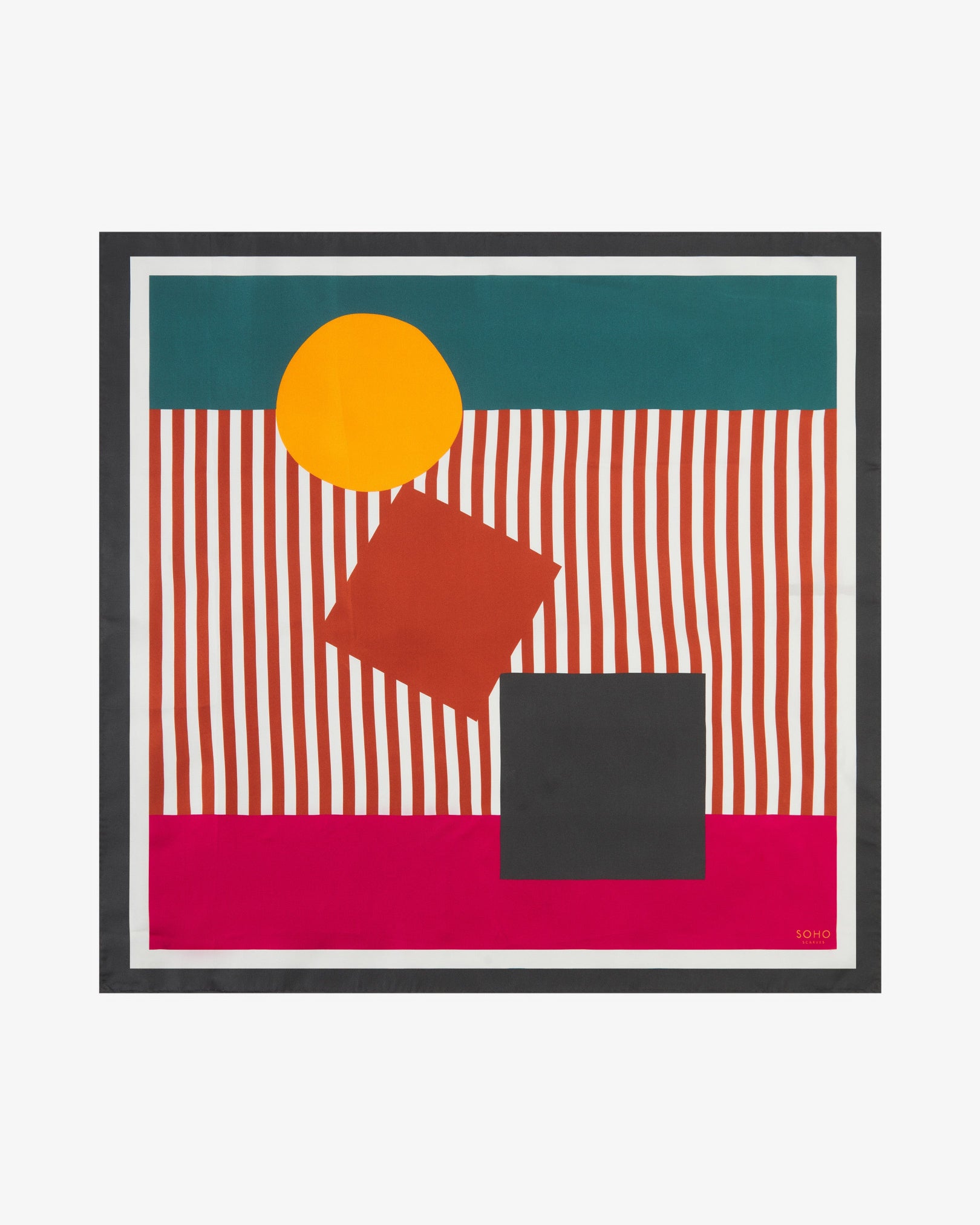 Silk Bauhaus Neckerchief - Teal Balance