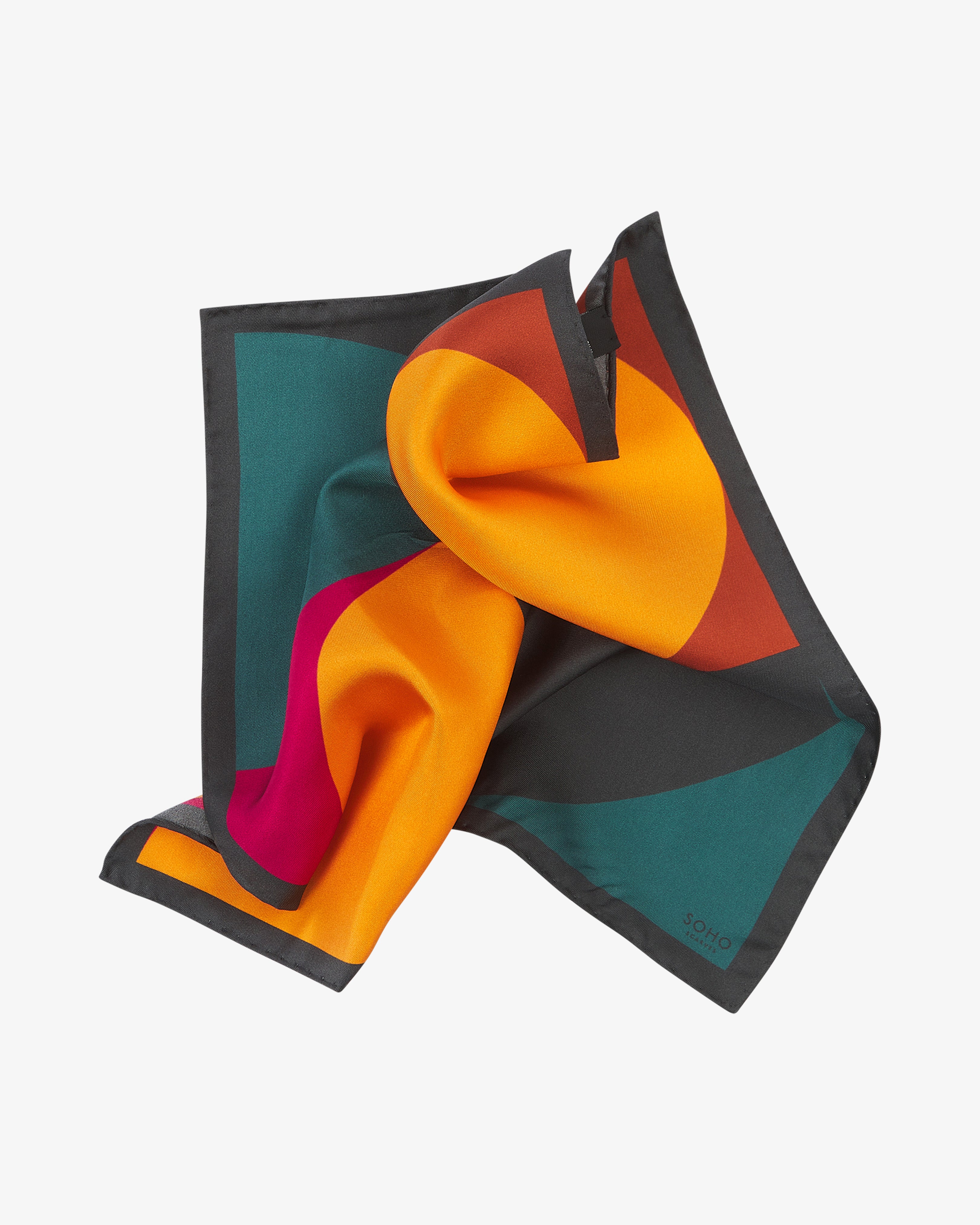 Men's Silk Pocket Square - Retro Teal Three