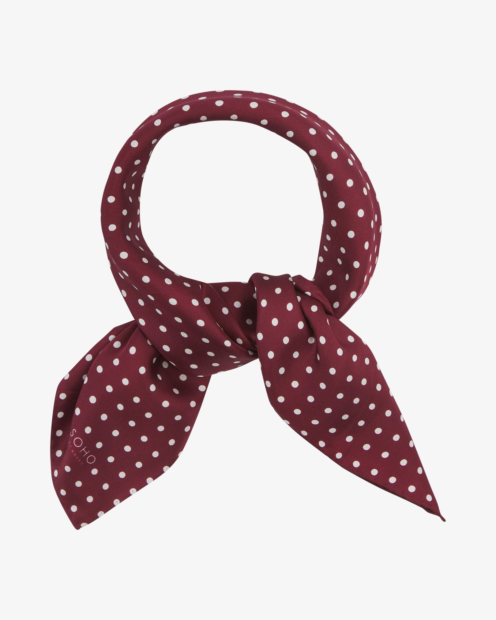Silk Neckerchief | Burgundy & White Dot | The Sapporo