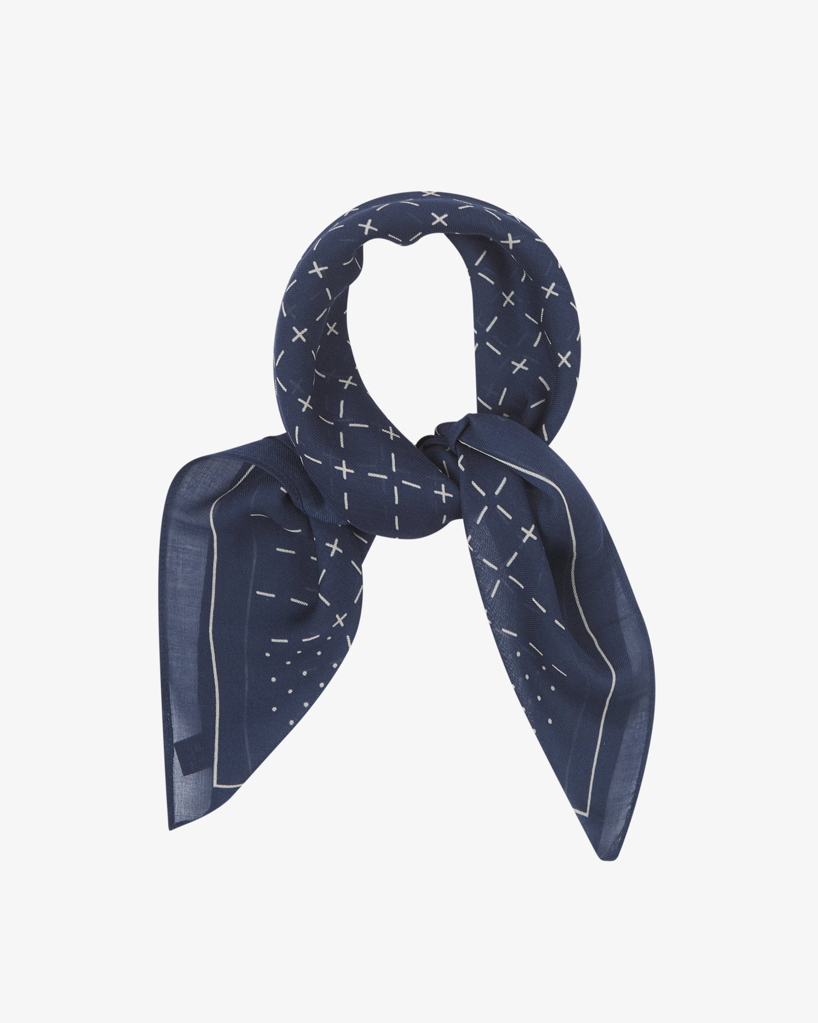 Crosses in Indigo - Bohemian Style Bandana