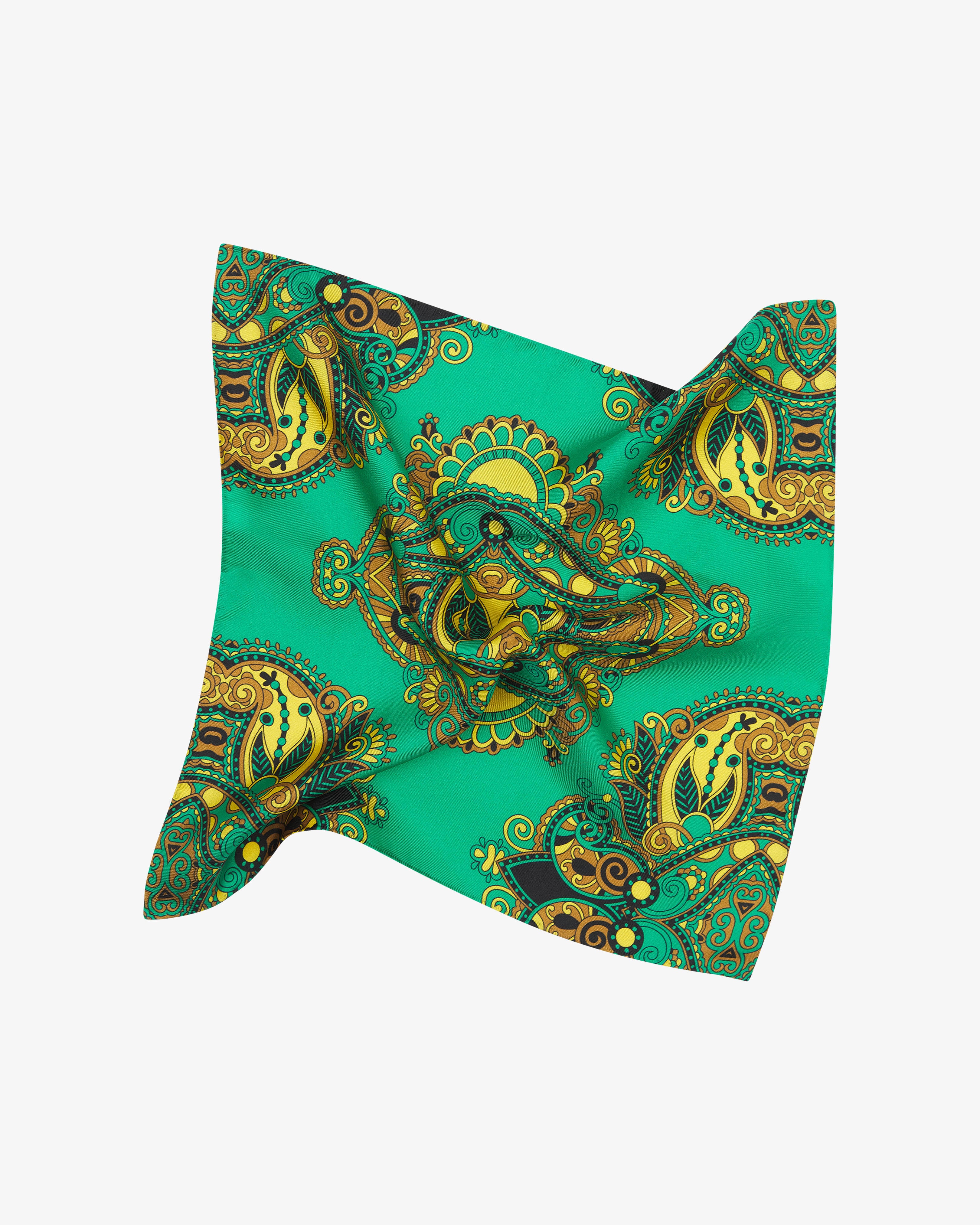 Men's Silk Paisley Pocket Square - The Forks