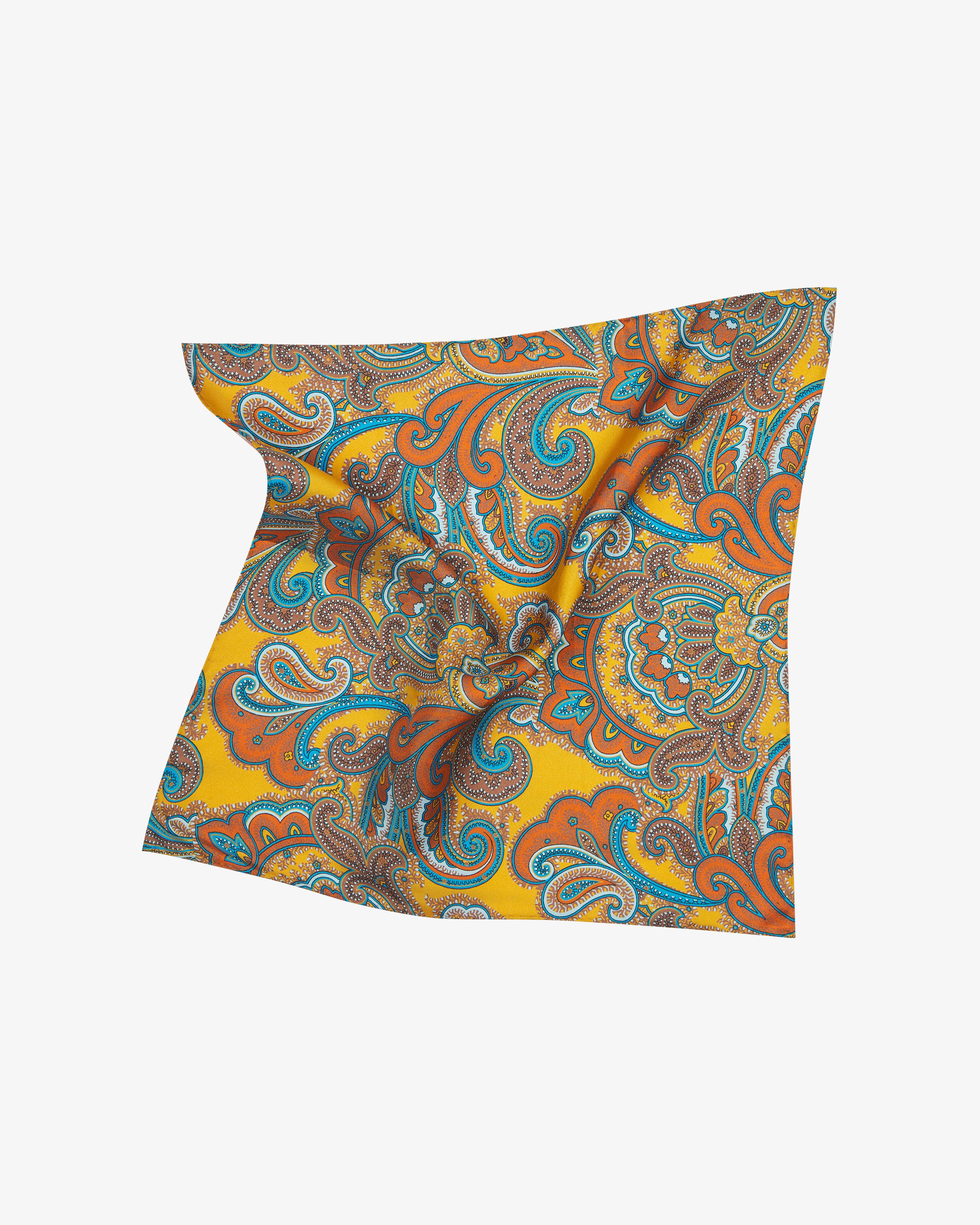 Men's Silk Paisley Pocket Square - The Carnaby