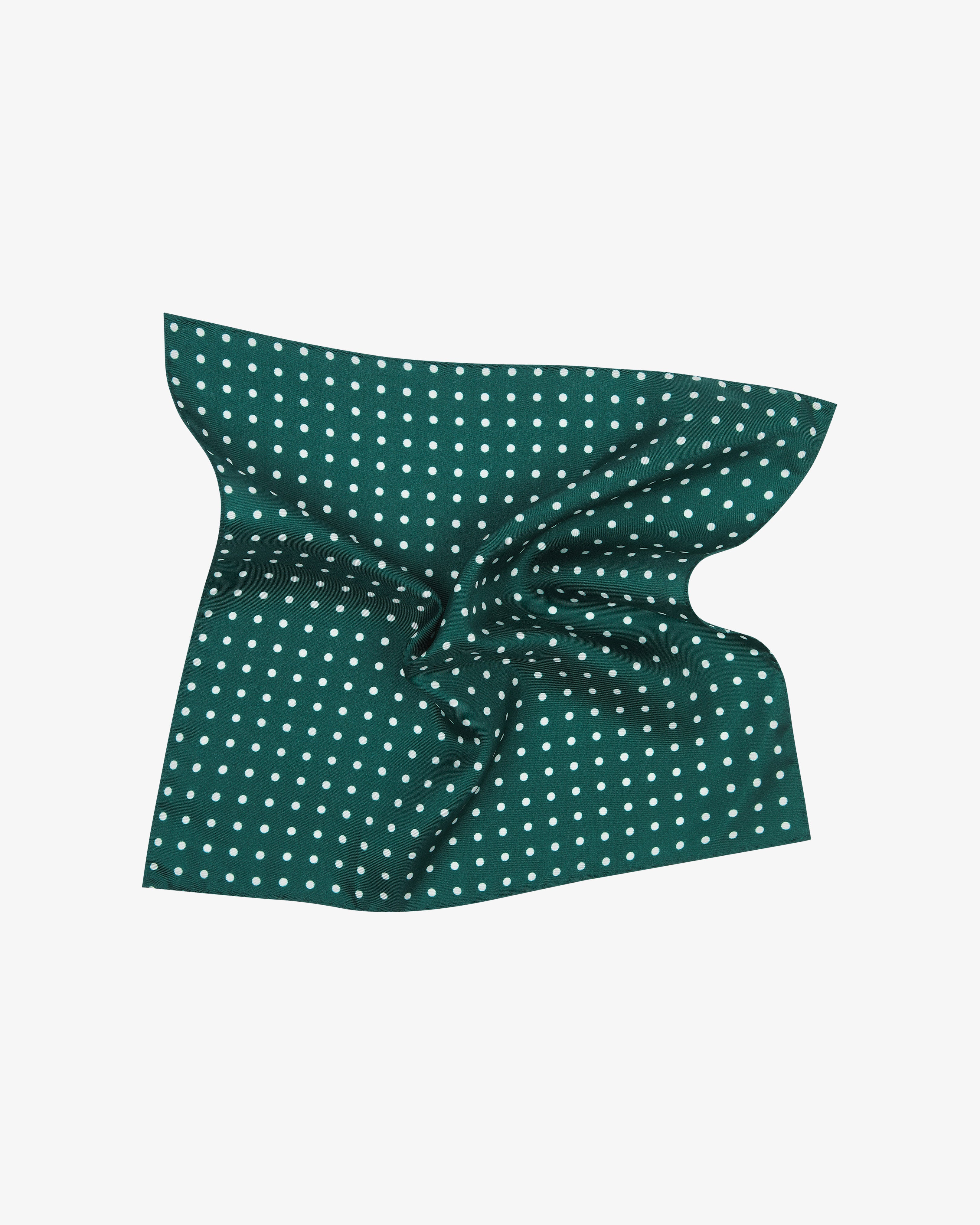 Men's Silk Polka Dot Pocket Square Racing Green - The Westminster RG