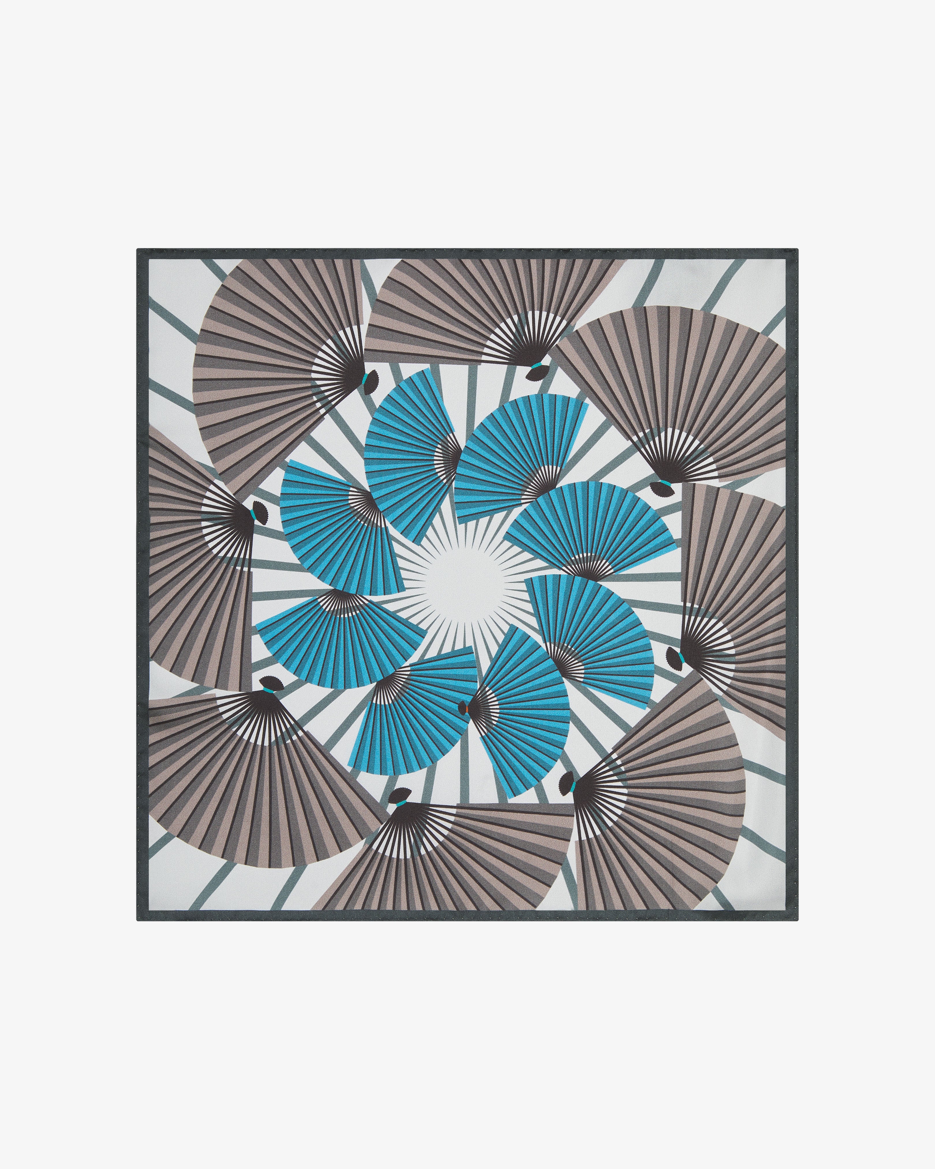 Mens Silk Pocket Square - The Fan