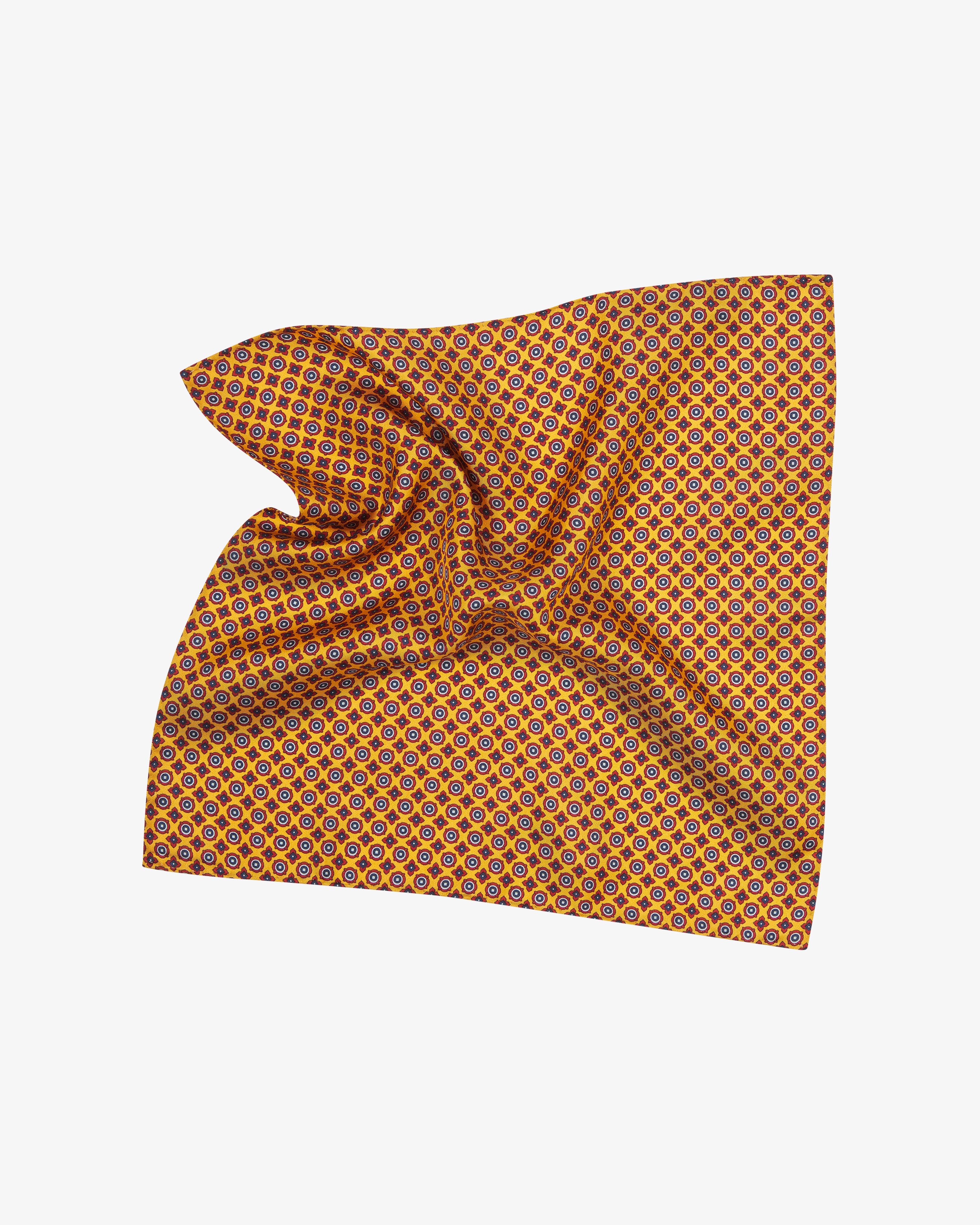 Men's Silk Geometric Pocket Square - The Toshima