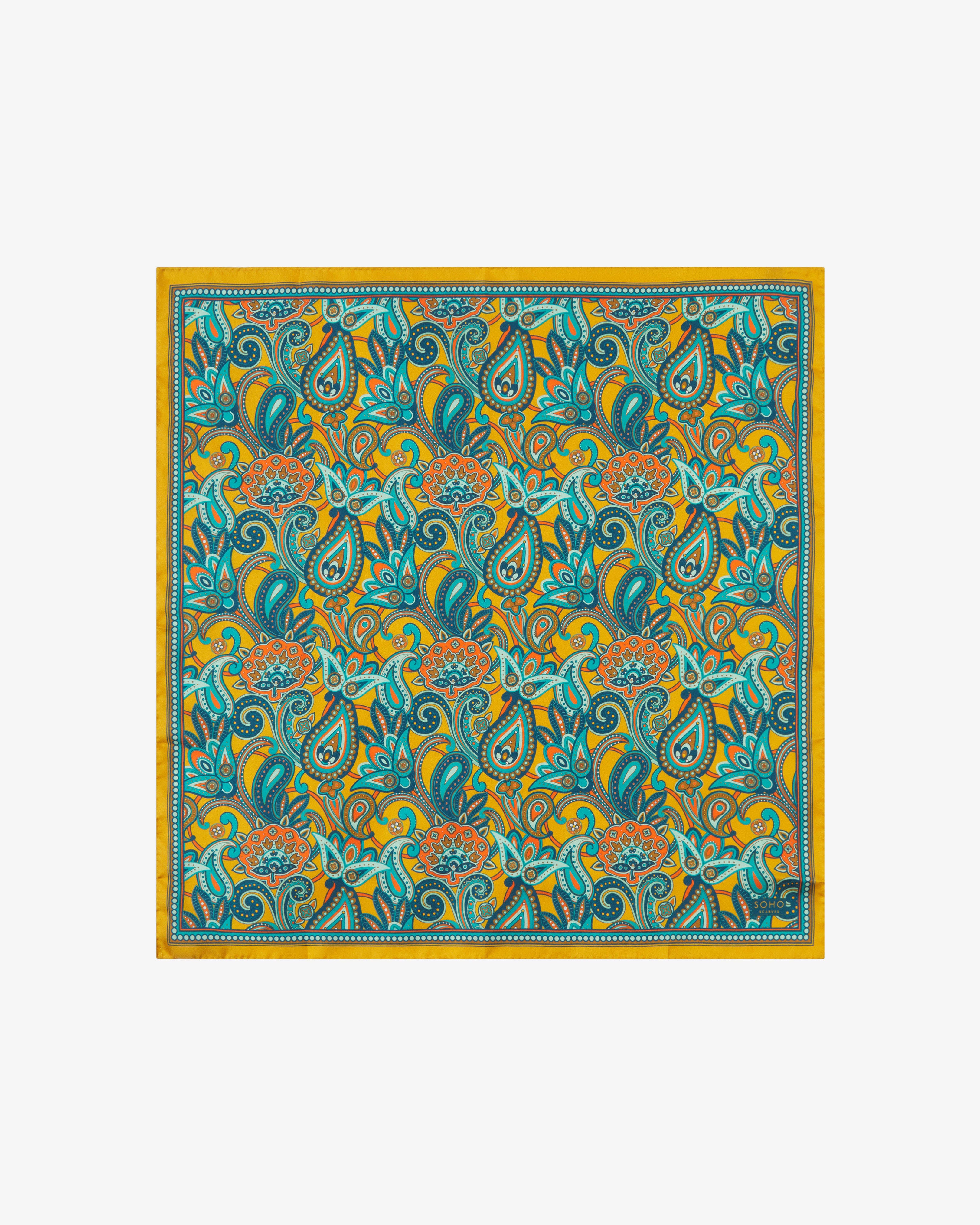 Silk Gold Paisley Neckerchief - The Windermere