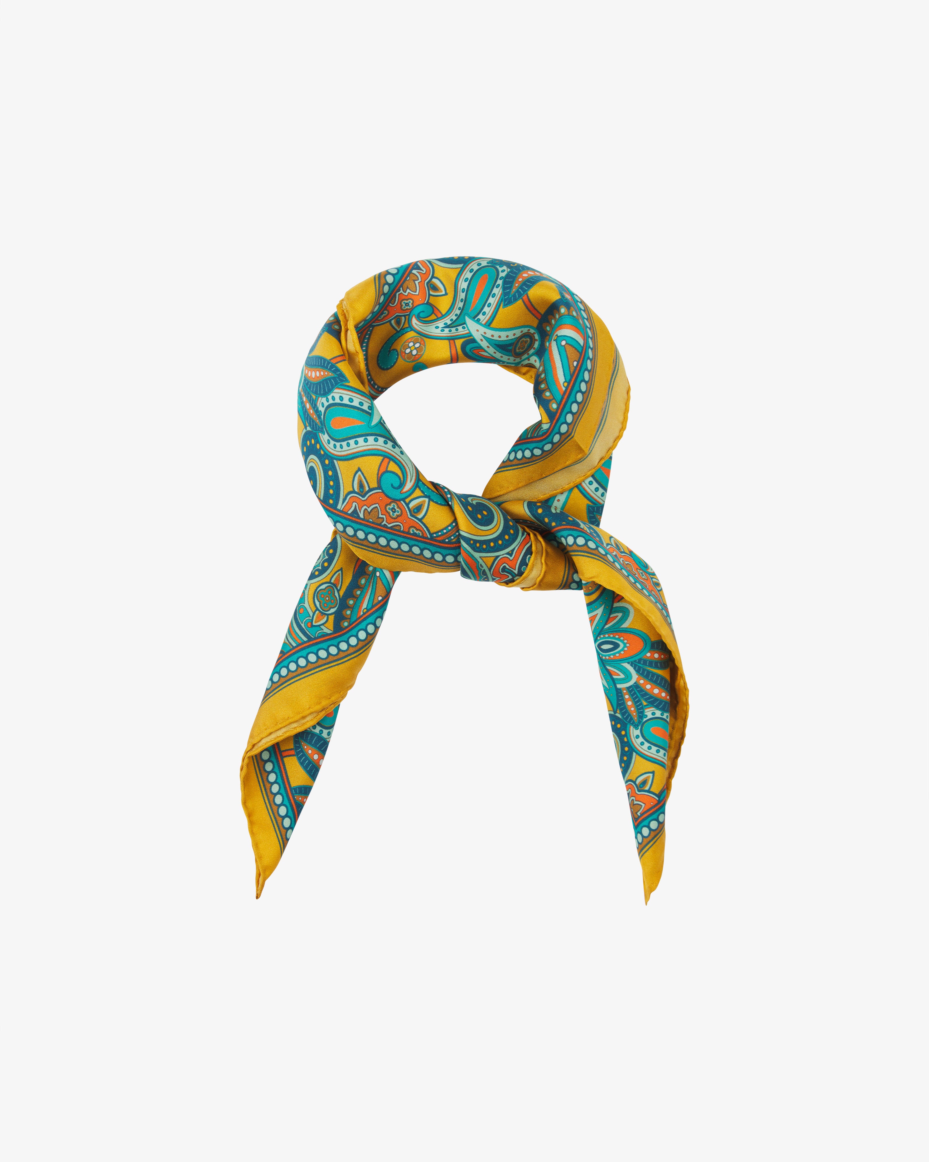 Silk Gold Paisley Neckerchief - The Windermere