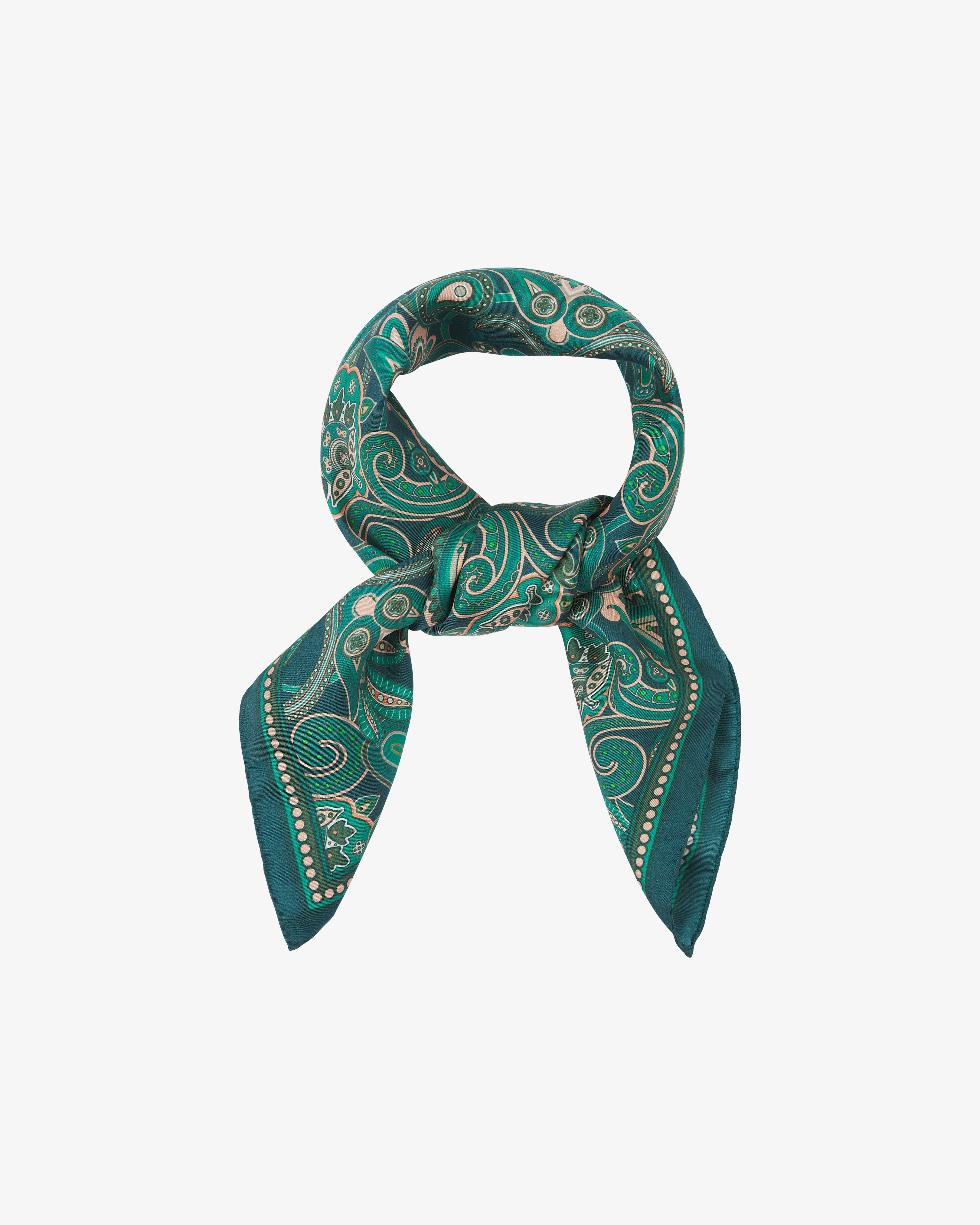 Silk Emerald Paisley Neckerchief - The Windermere