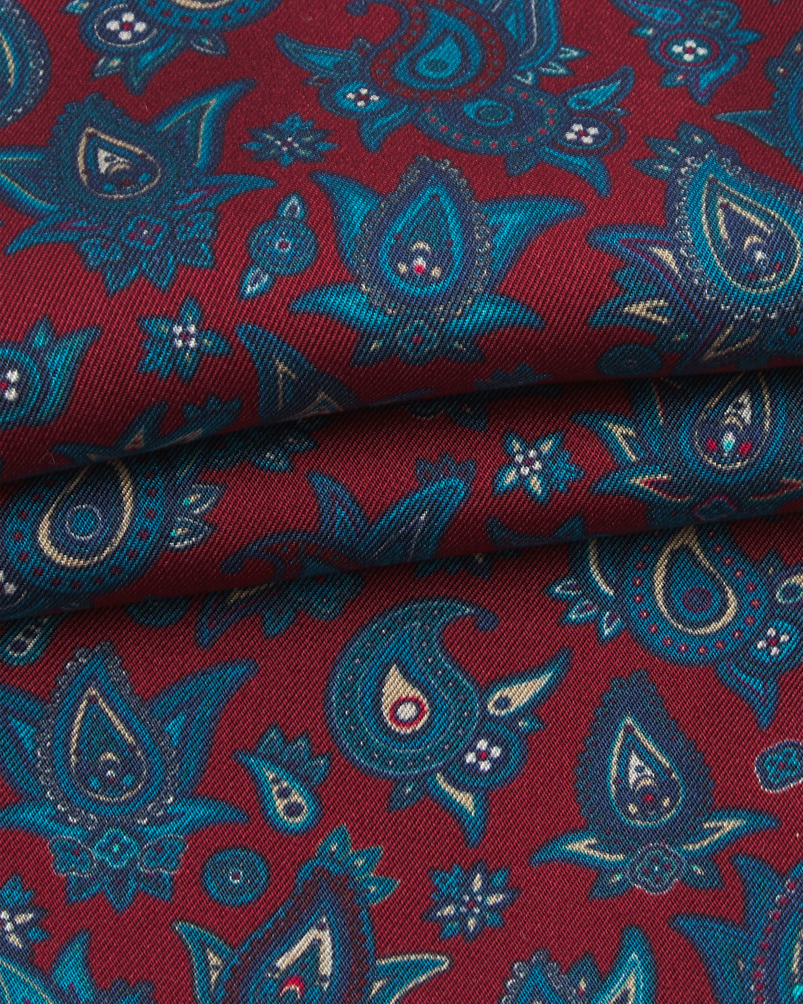 Men's Silk Aviator Scarf in Rust Paisley - The Buttermere