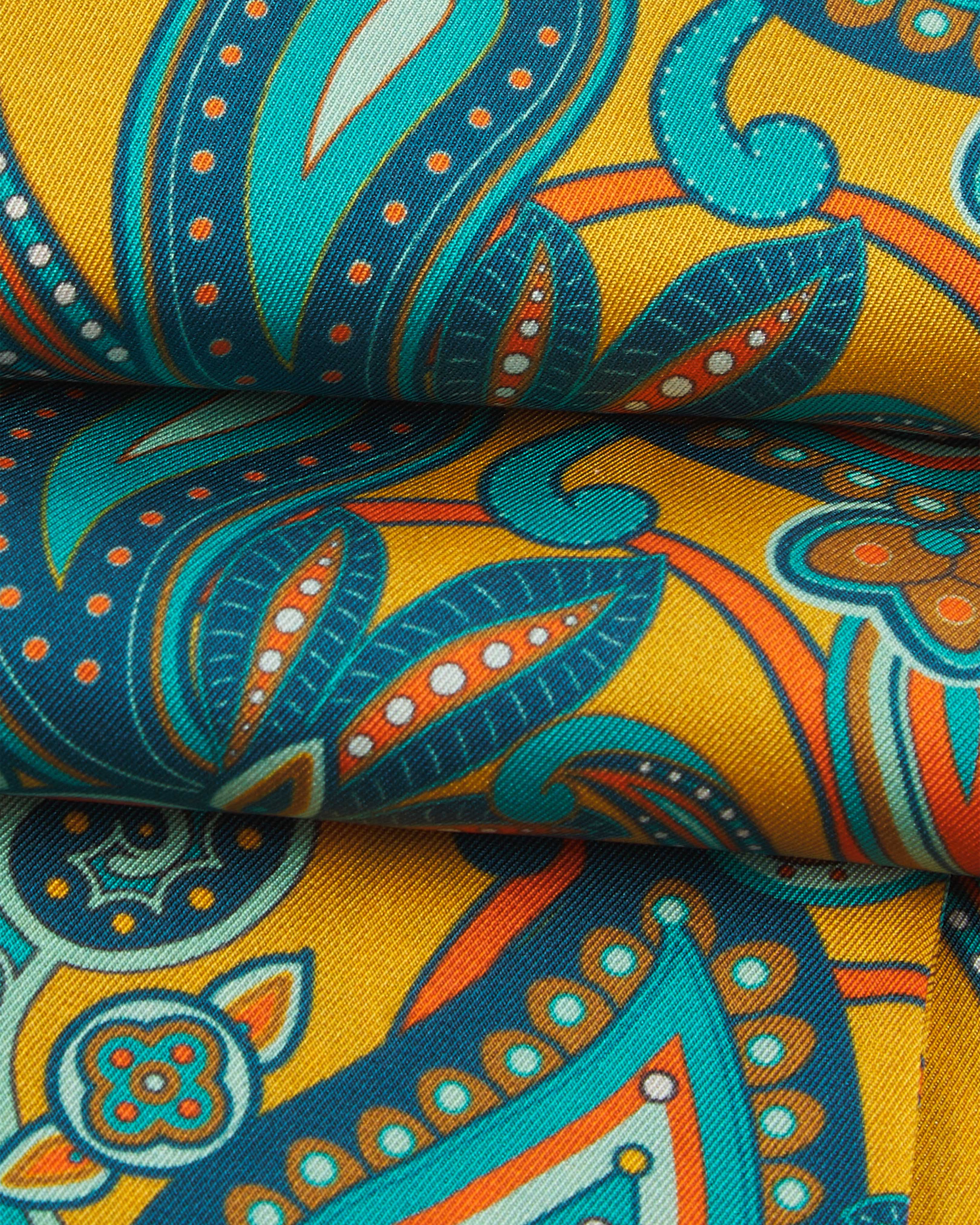 Men's Silk Paisley Scarf in Gold - The Windermere