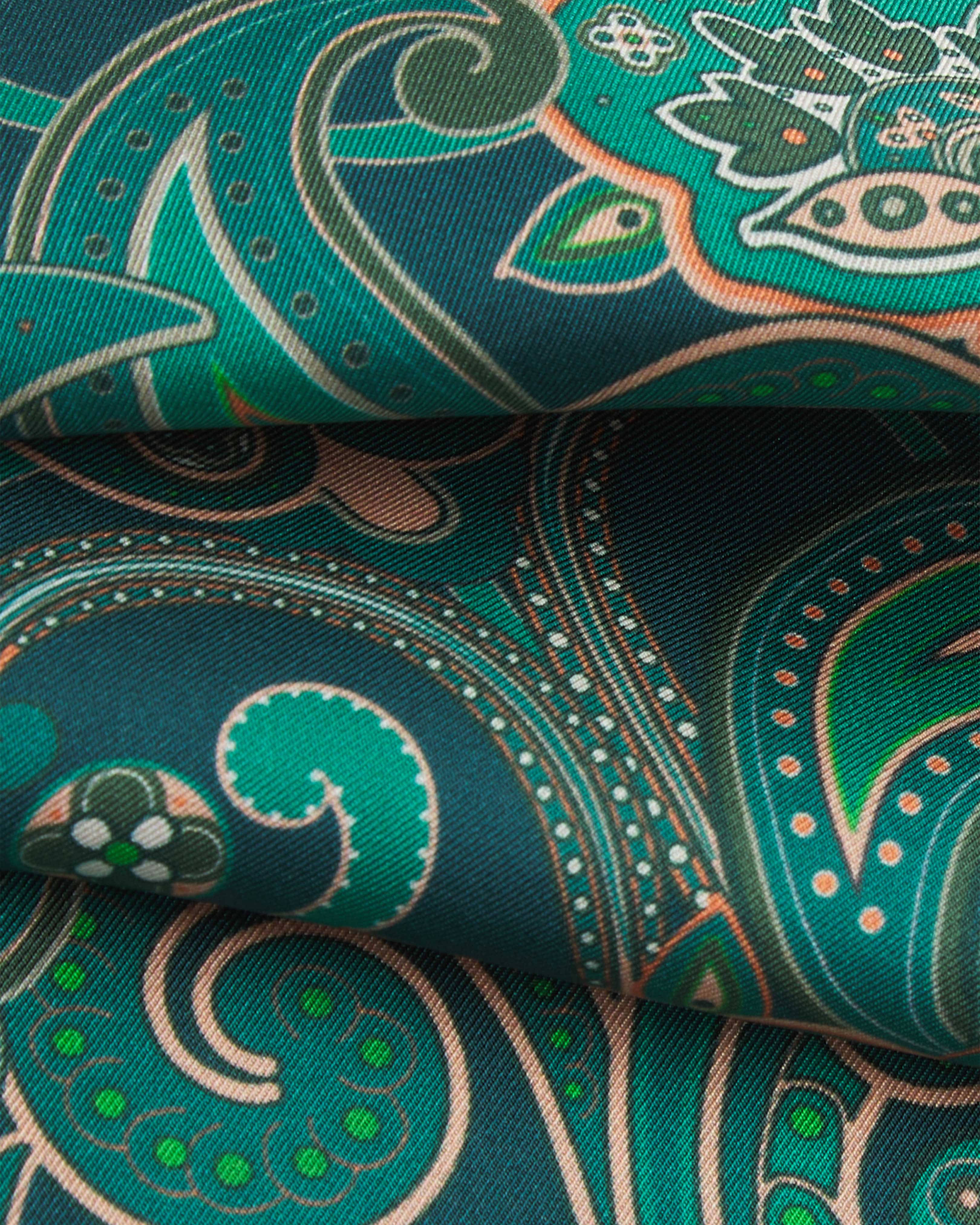 Men's Silk Paisley Scarf in Emerald - The Windermere