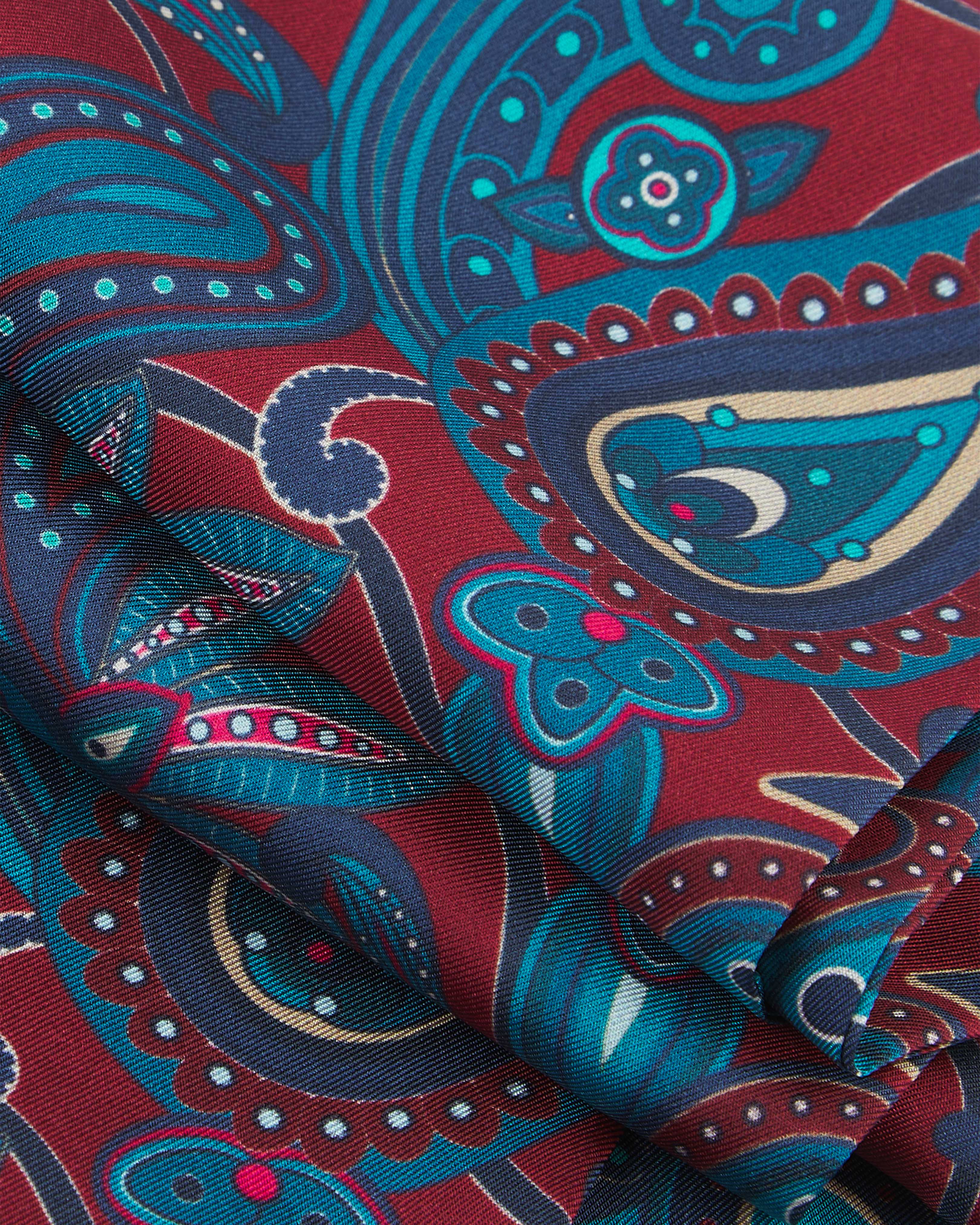 Men's Silk Paisley Scarf in Rust - The Windermere