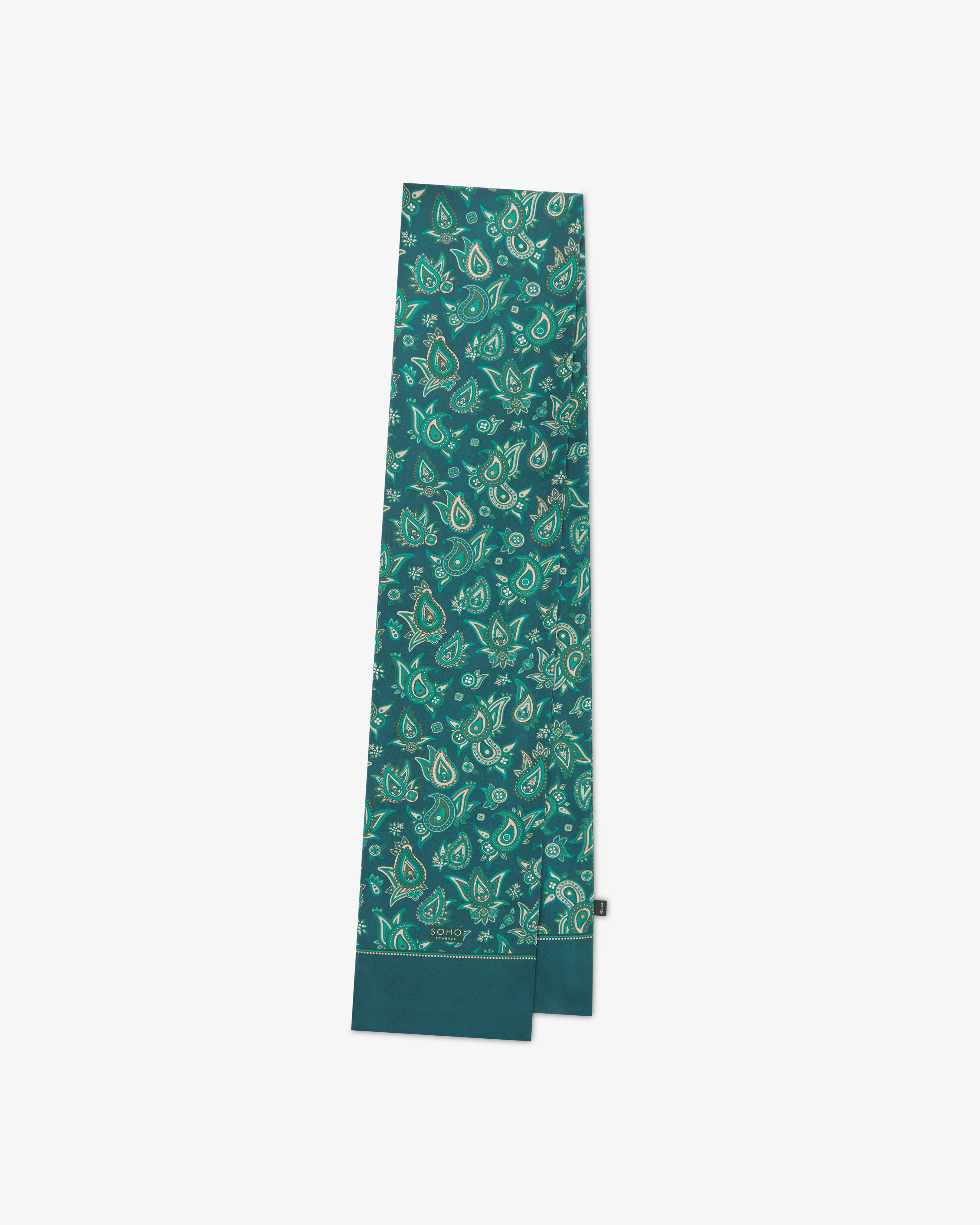 Men's Silk Paisley Scarf in Emerald - The Grassmere