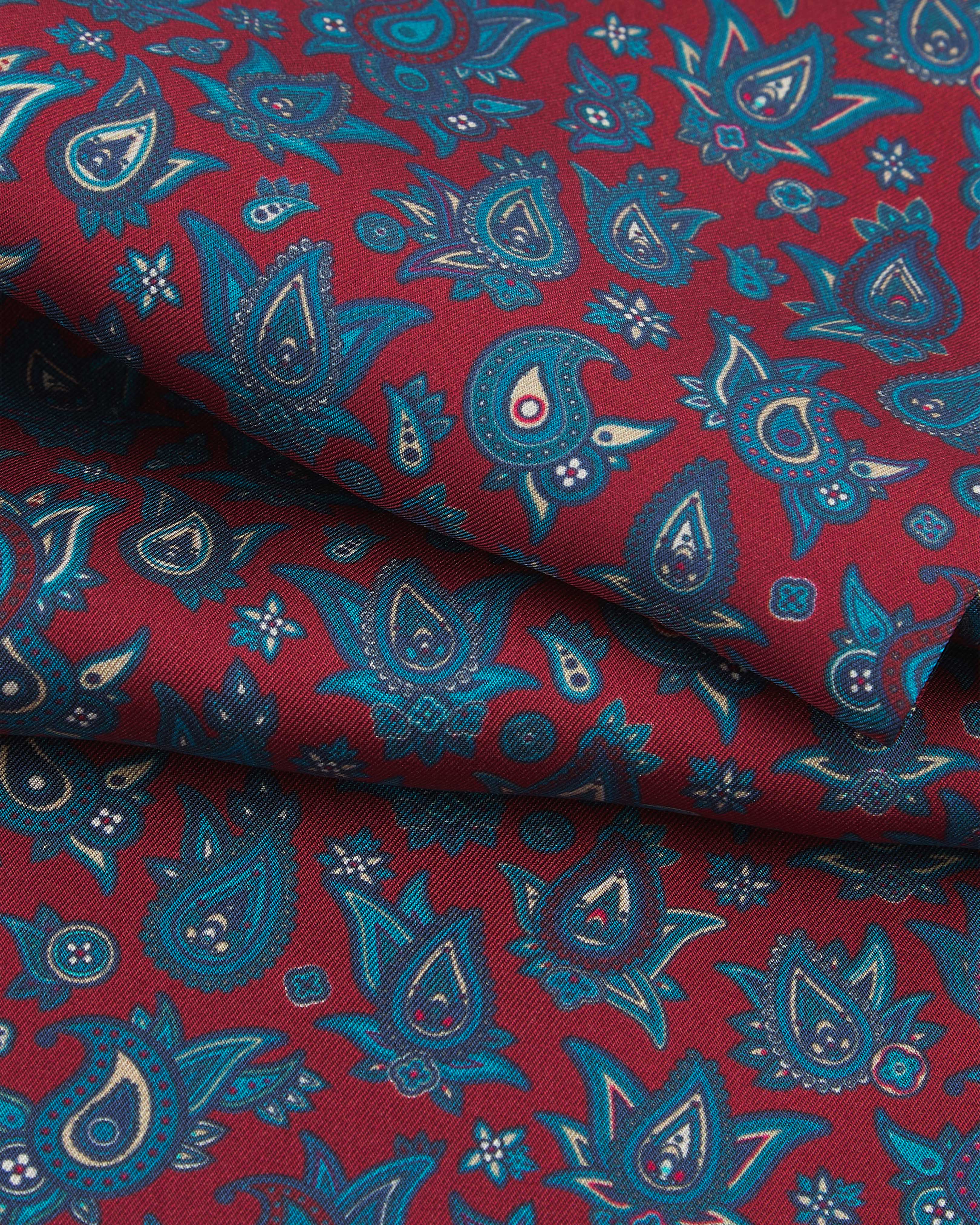 Men's Silk Paisley Scarf in Rust - The Buttermere