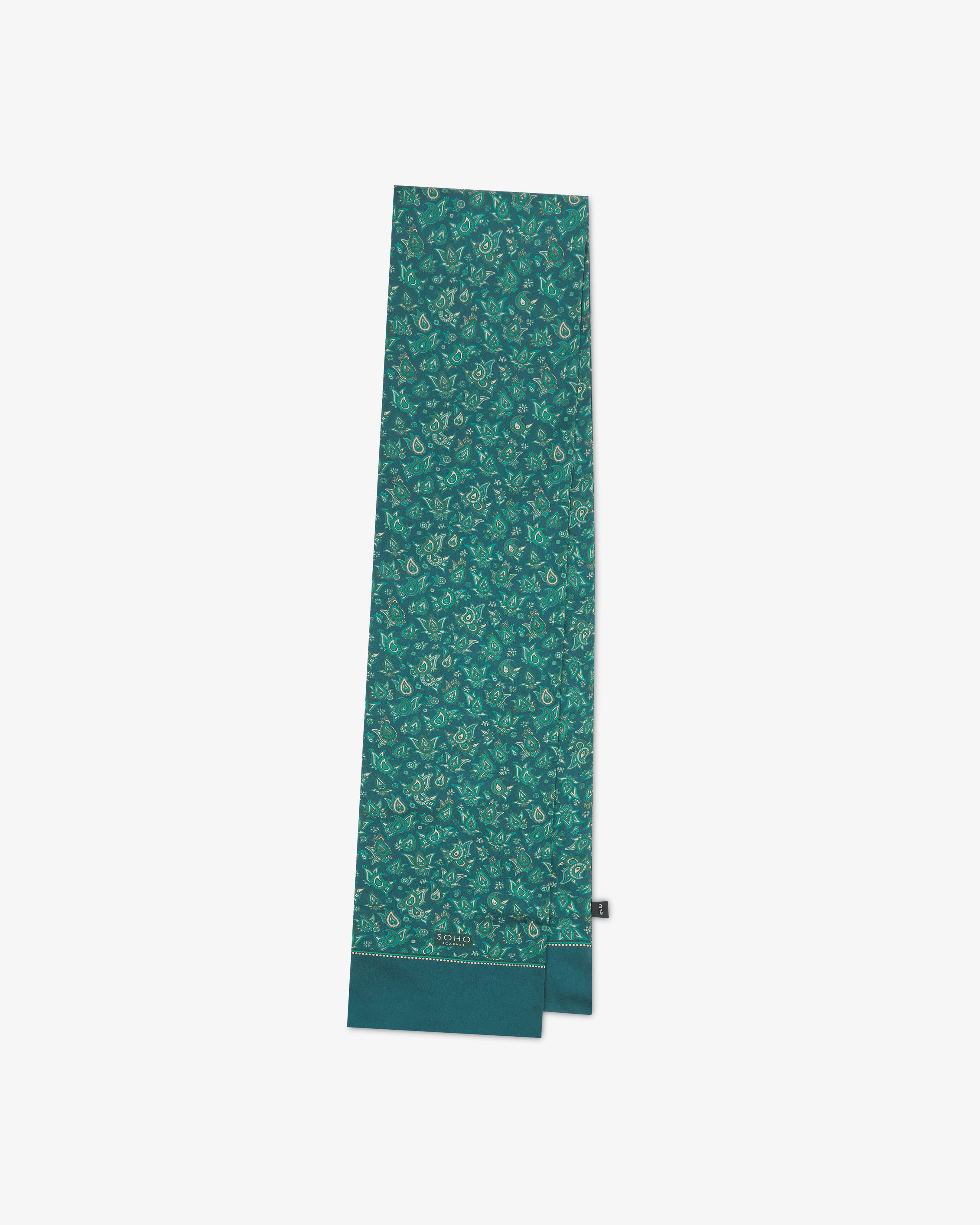 Men's Silk Paisley Scarf in Emerald - The Buttermere