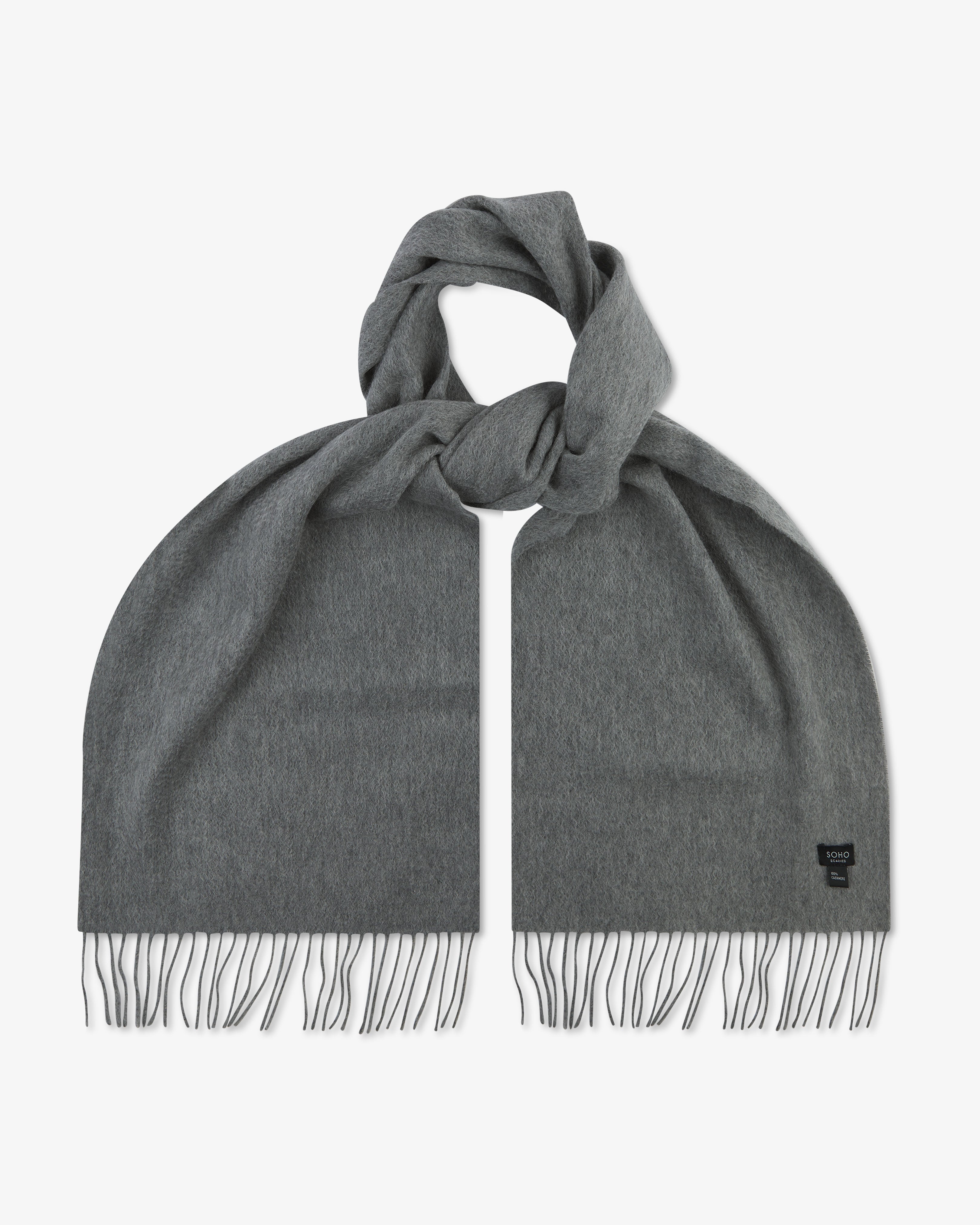 Pure Cashmere Scarf in Light Grey