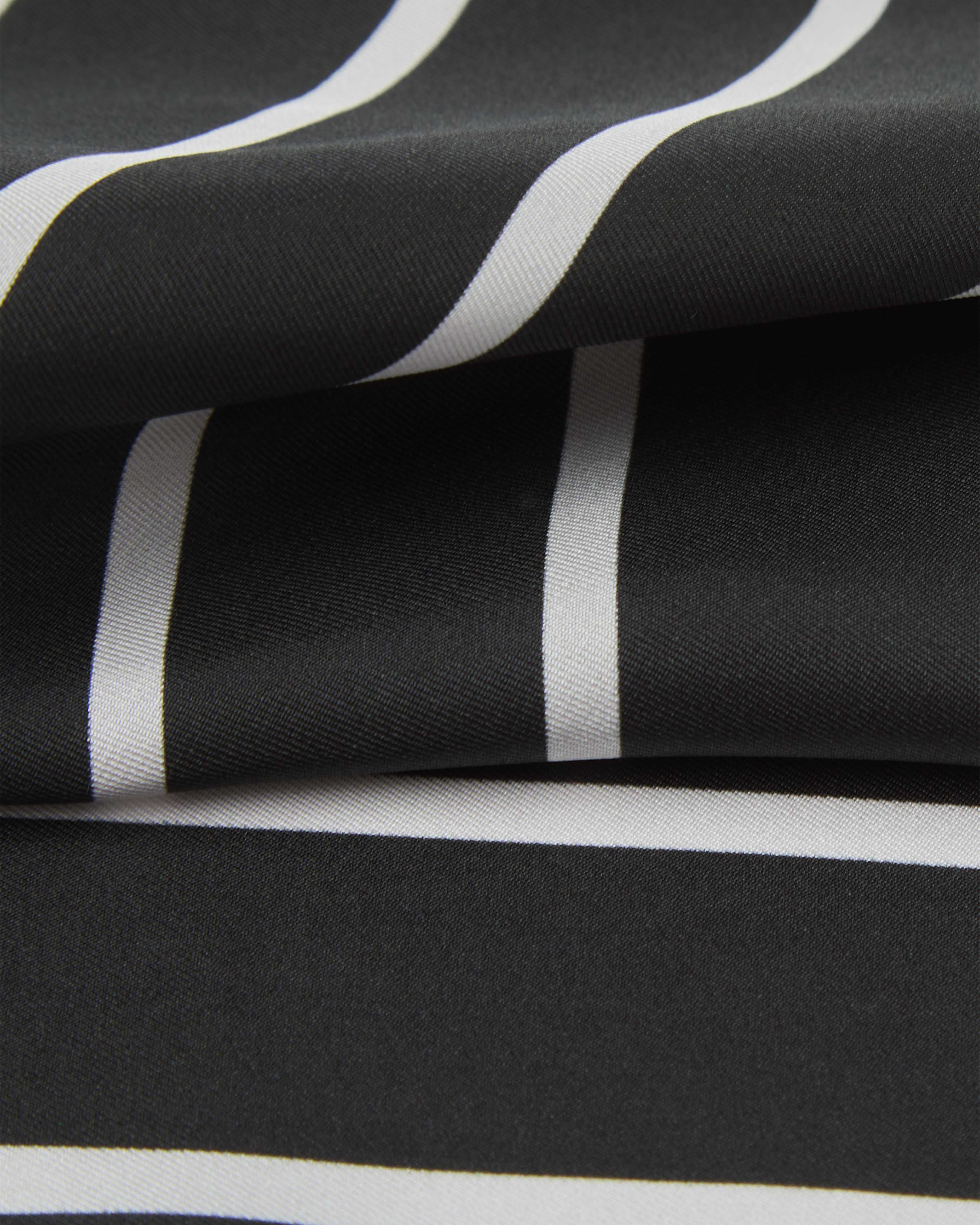 Mens Silk Pocket Square in Black & White Stripes - The Lloyd