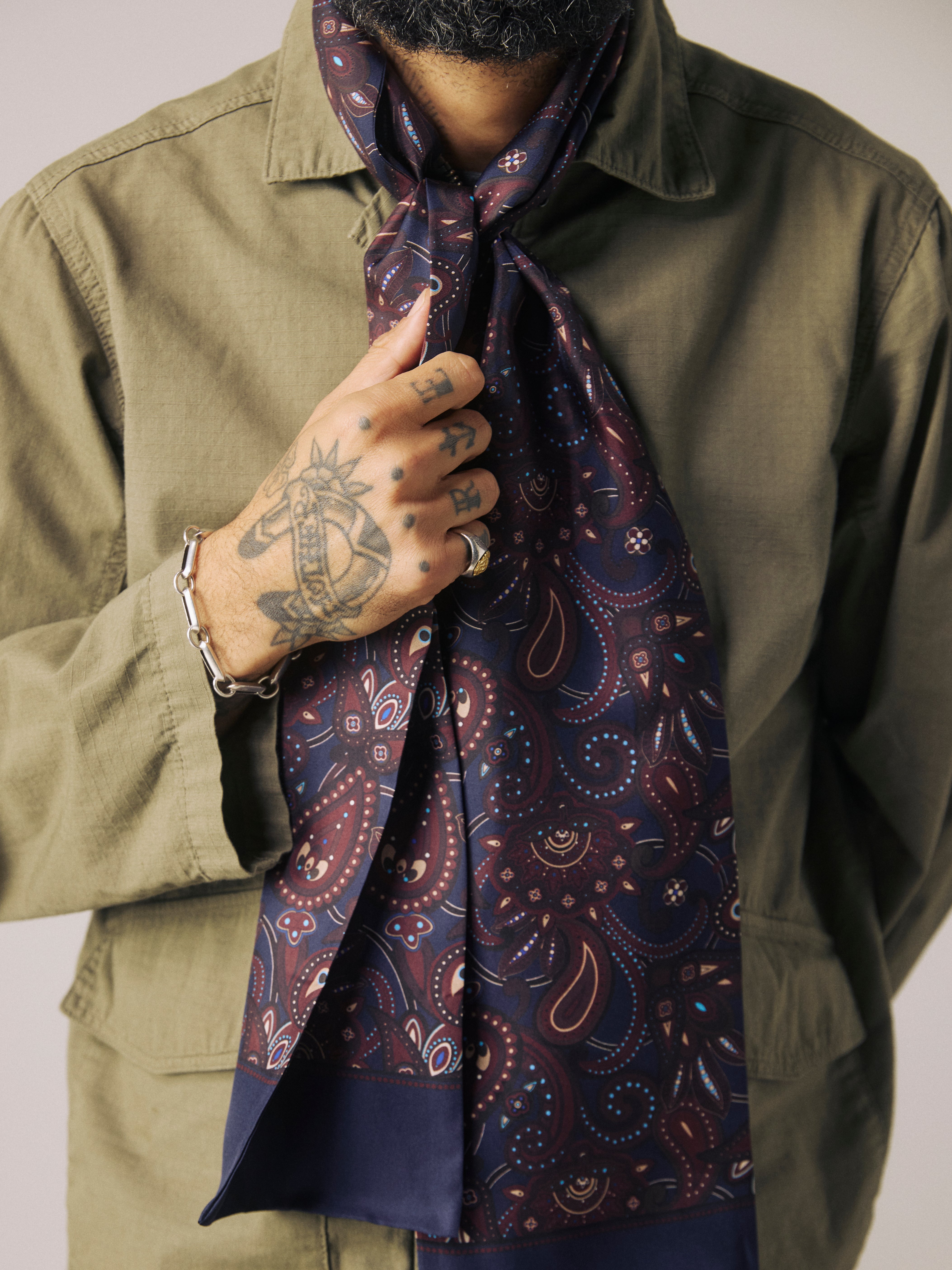 Men's Silk Scarf - Windermere | Mahogany Daze