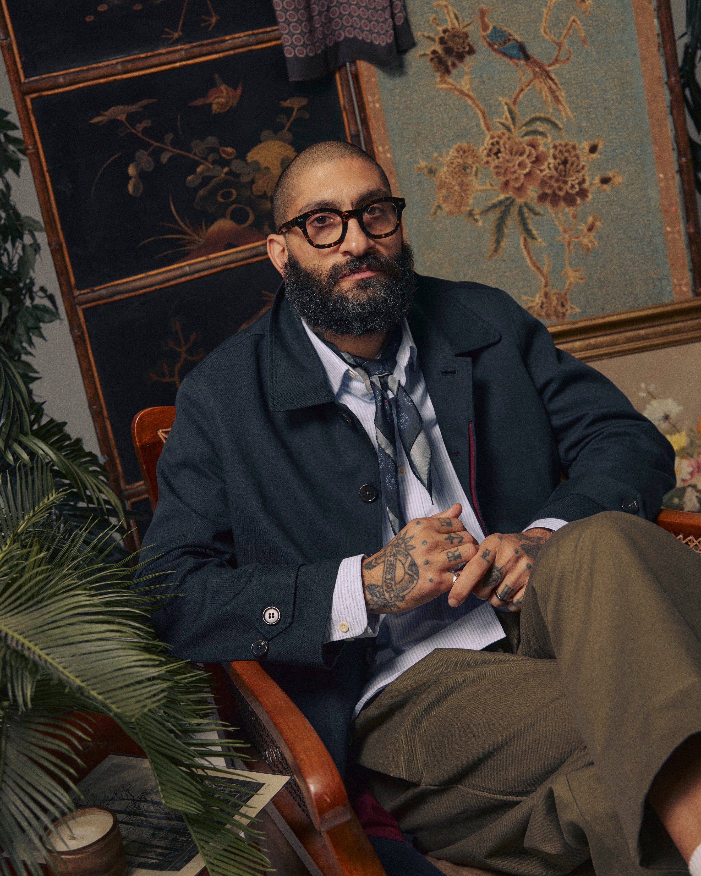 Silk Geometric Neckerchief - Seattle | Gardenia