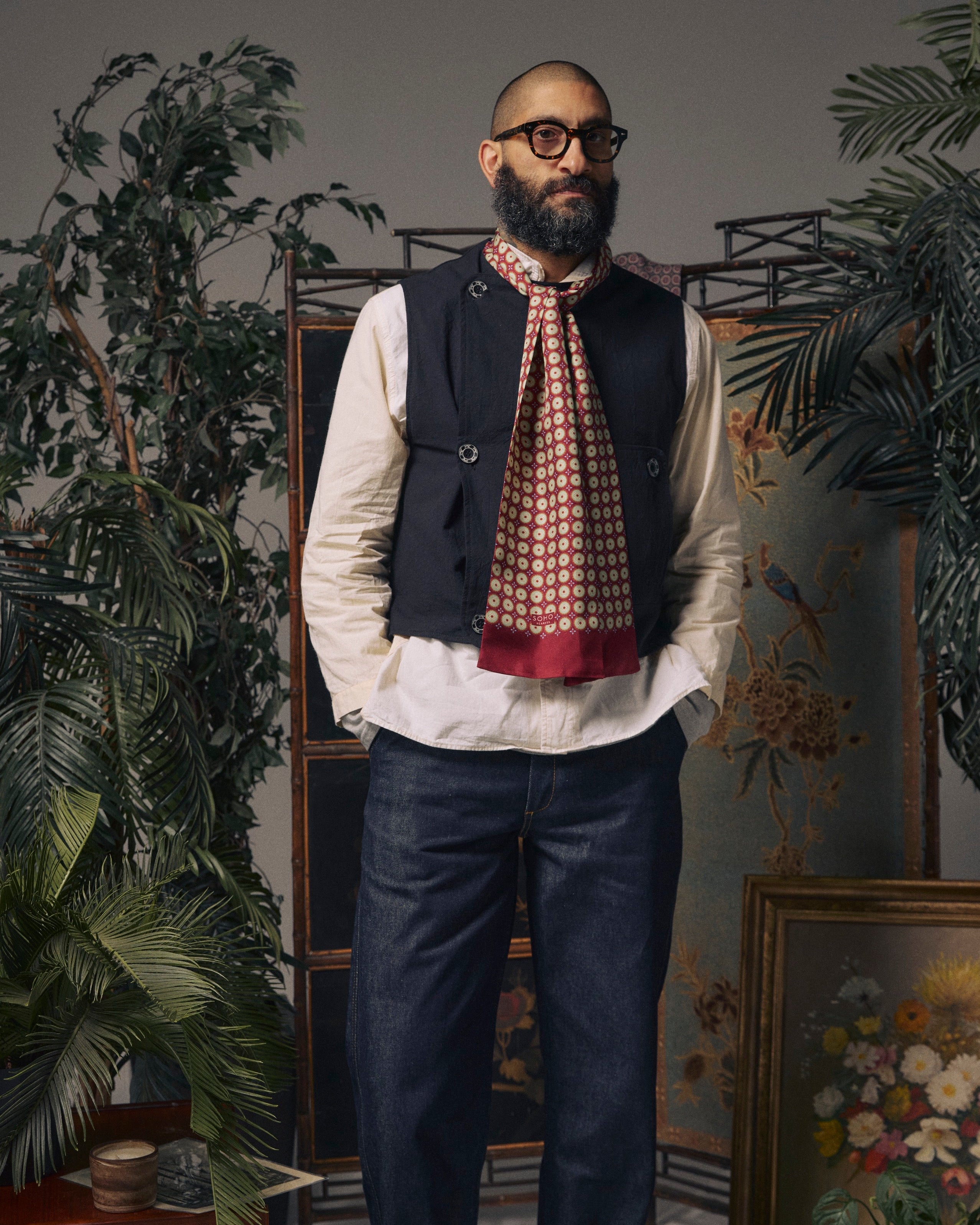 Men's Silk Scarf - Bellingham | Gardenia