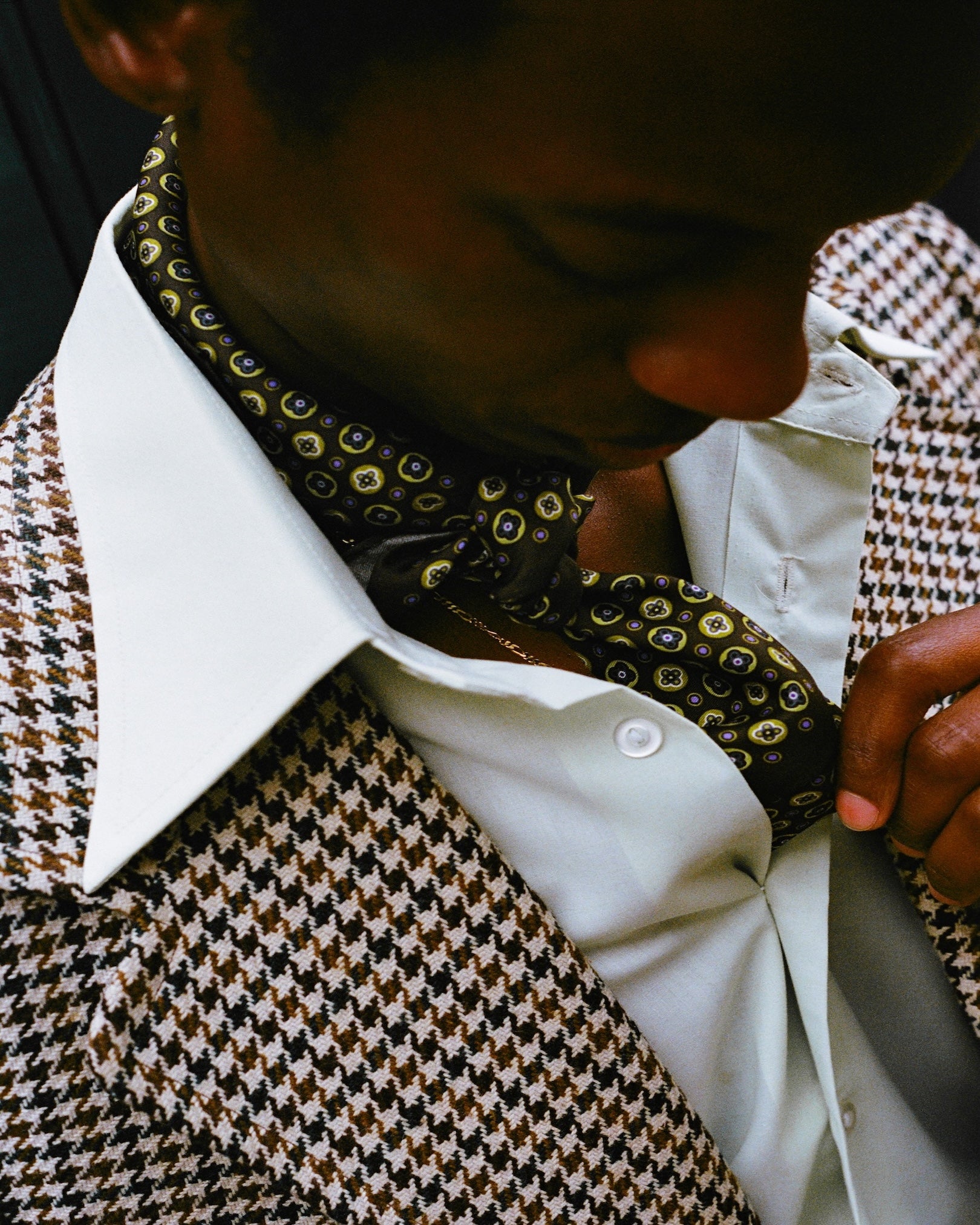 Silk Geometric Neckerchief - Toshima Green