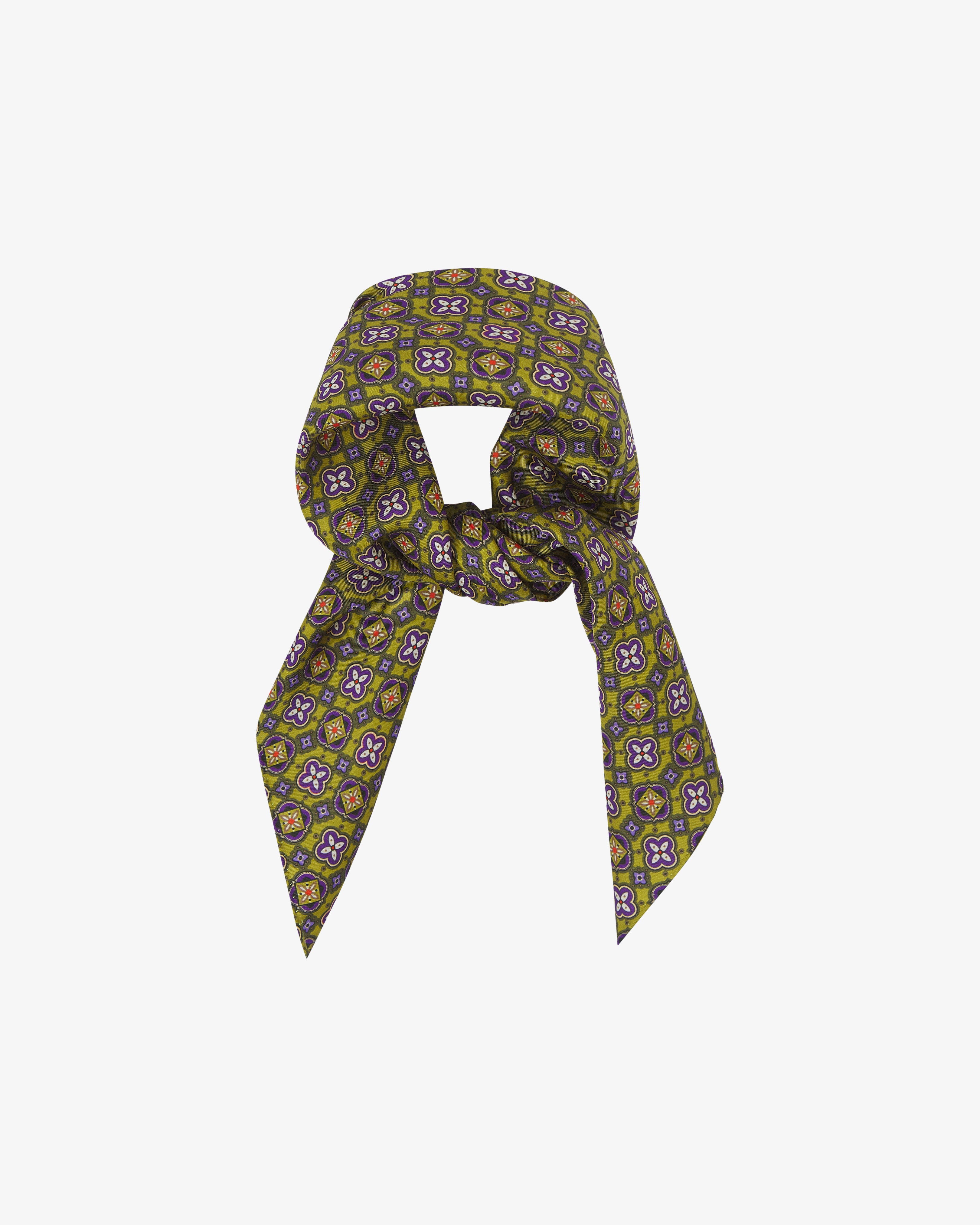 Silk Geometric Neckerchief - Wenatchee Lime