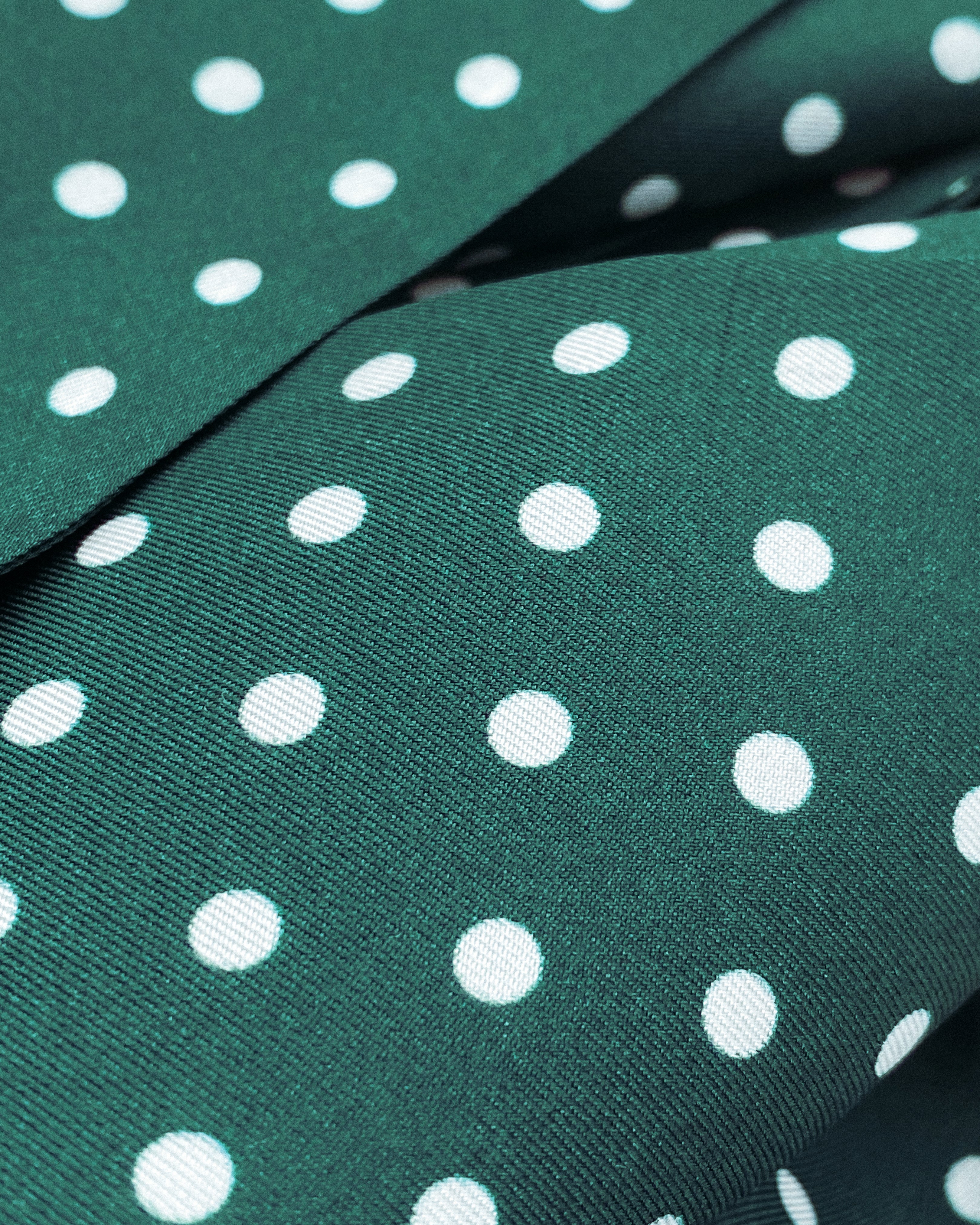 Men's Silk Polka Dot Aviator Scarf in Racing Green - The Westminster RG Aviator (AVAILABLE 29th APRIL)