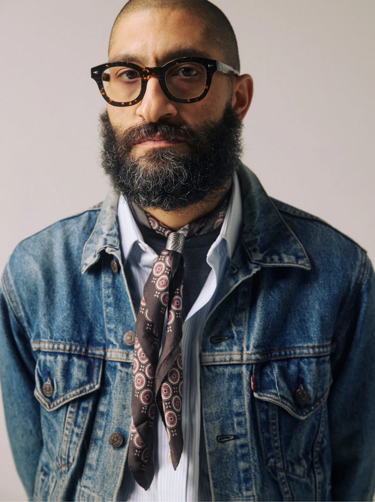 Silk Geometric Neckerchief - Bellingham | Mahogany Daze