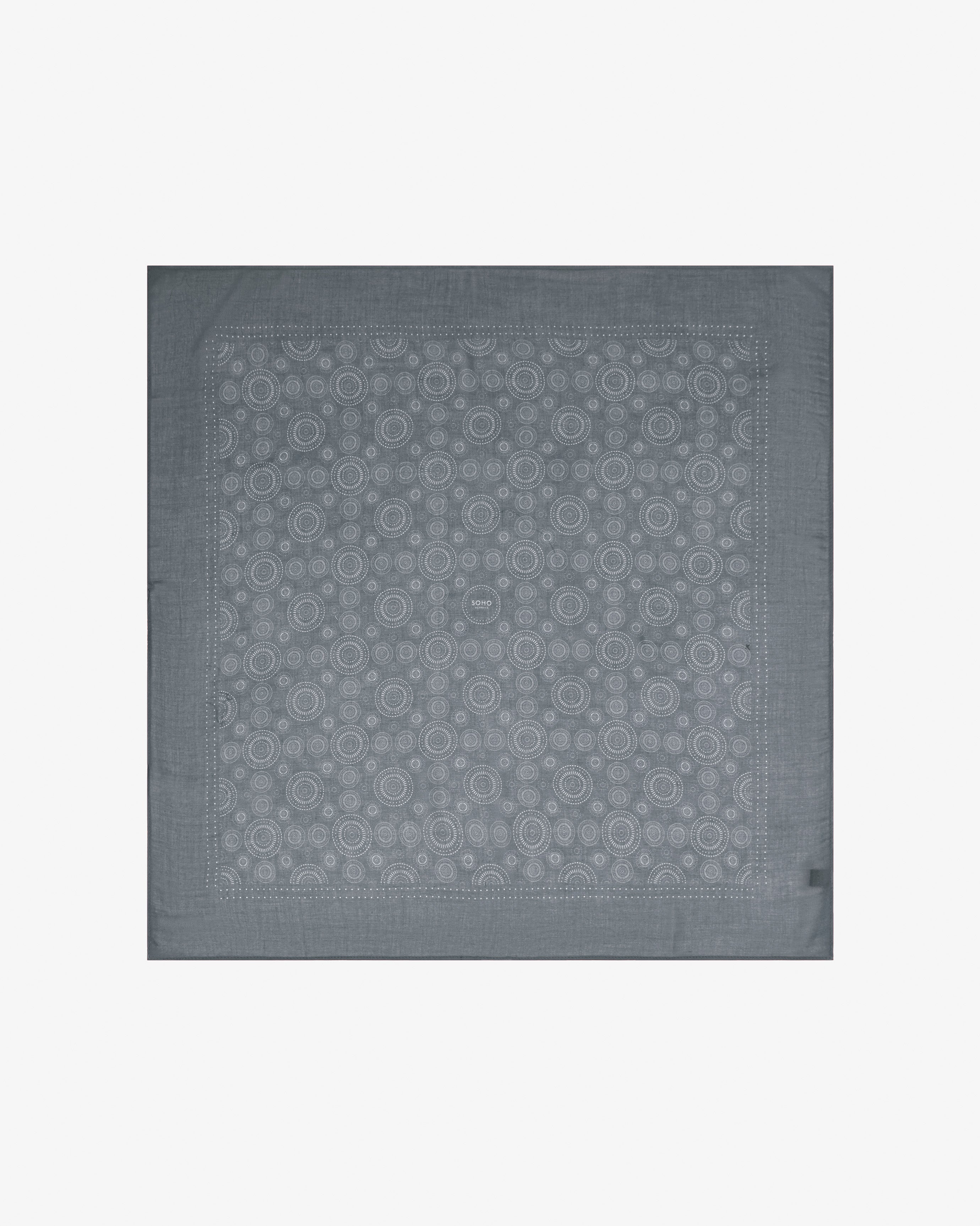 Circles in Graphite - Bohemian Style Bandana
