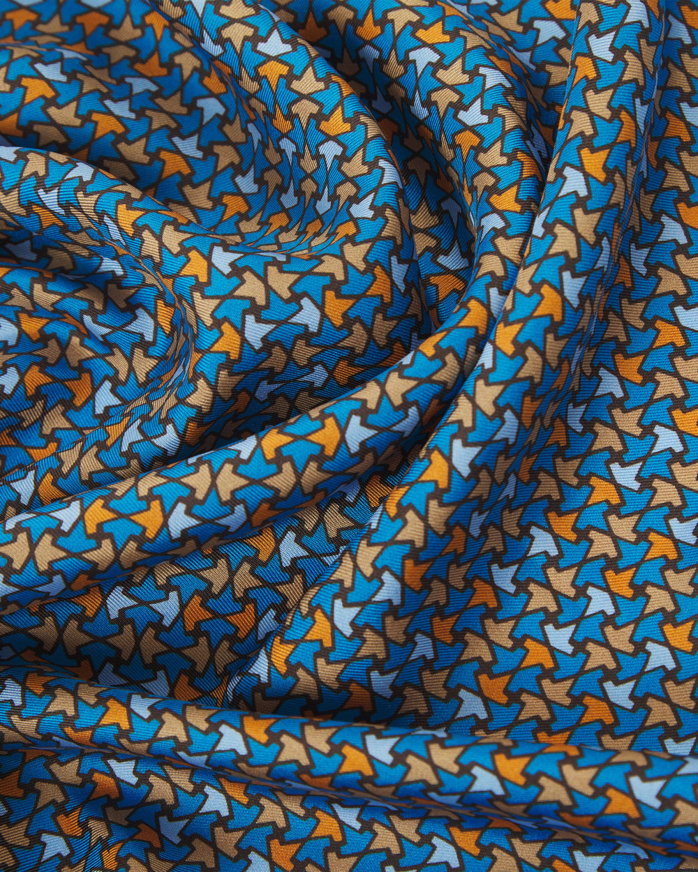 Richmod Azure Silk Neckerchief in Azure Leaf | Soho Scarves