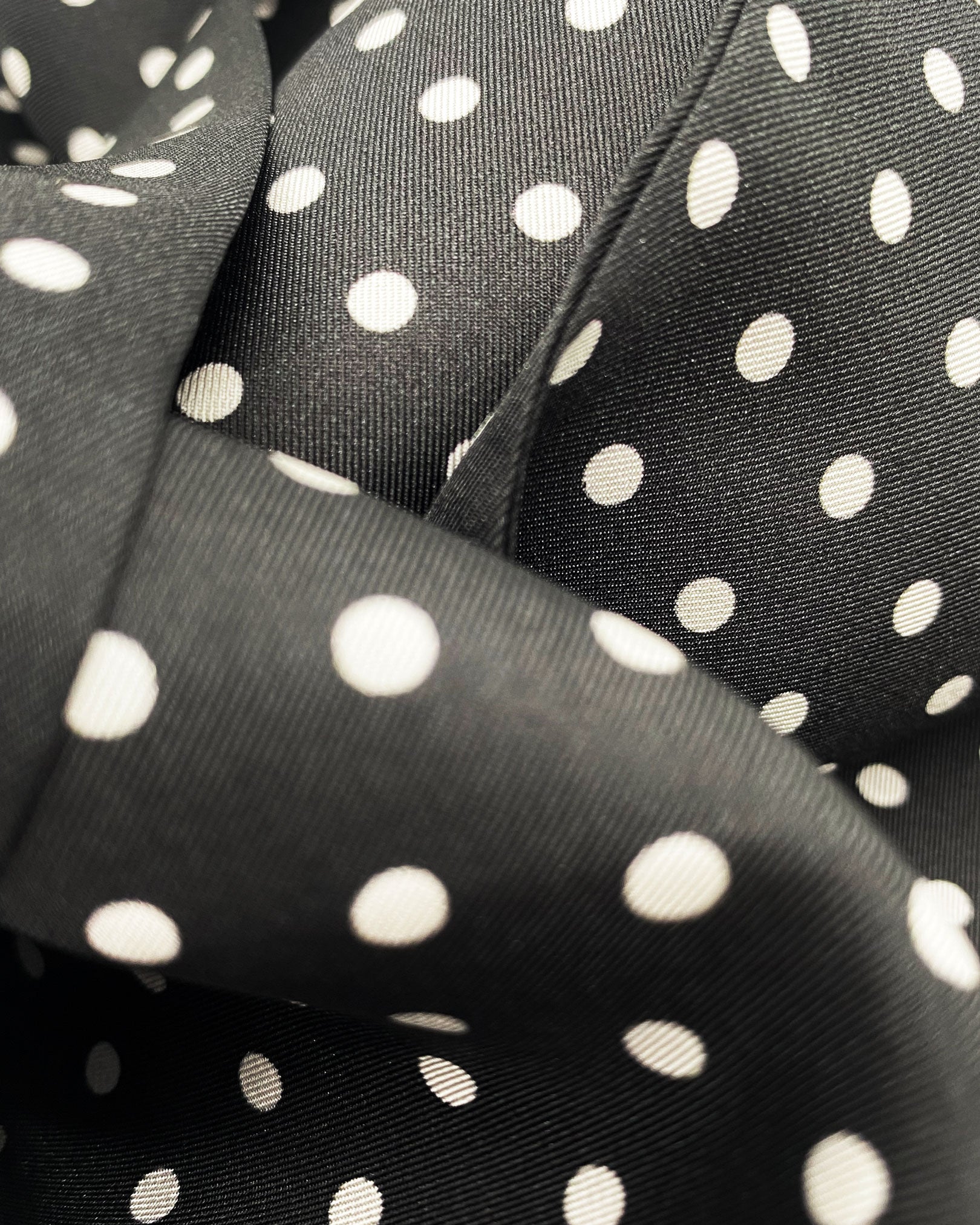 Men's Silk Scarf | Black u0026 White Polka Dot | The Shinagwa