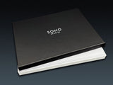 Large deluxe Soho Scarves presentation box for luxury black cashmere scarf