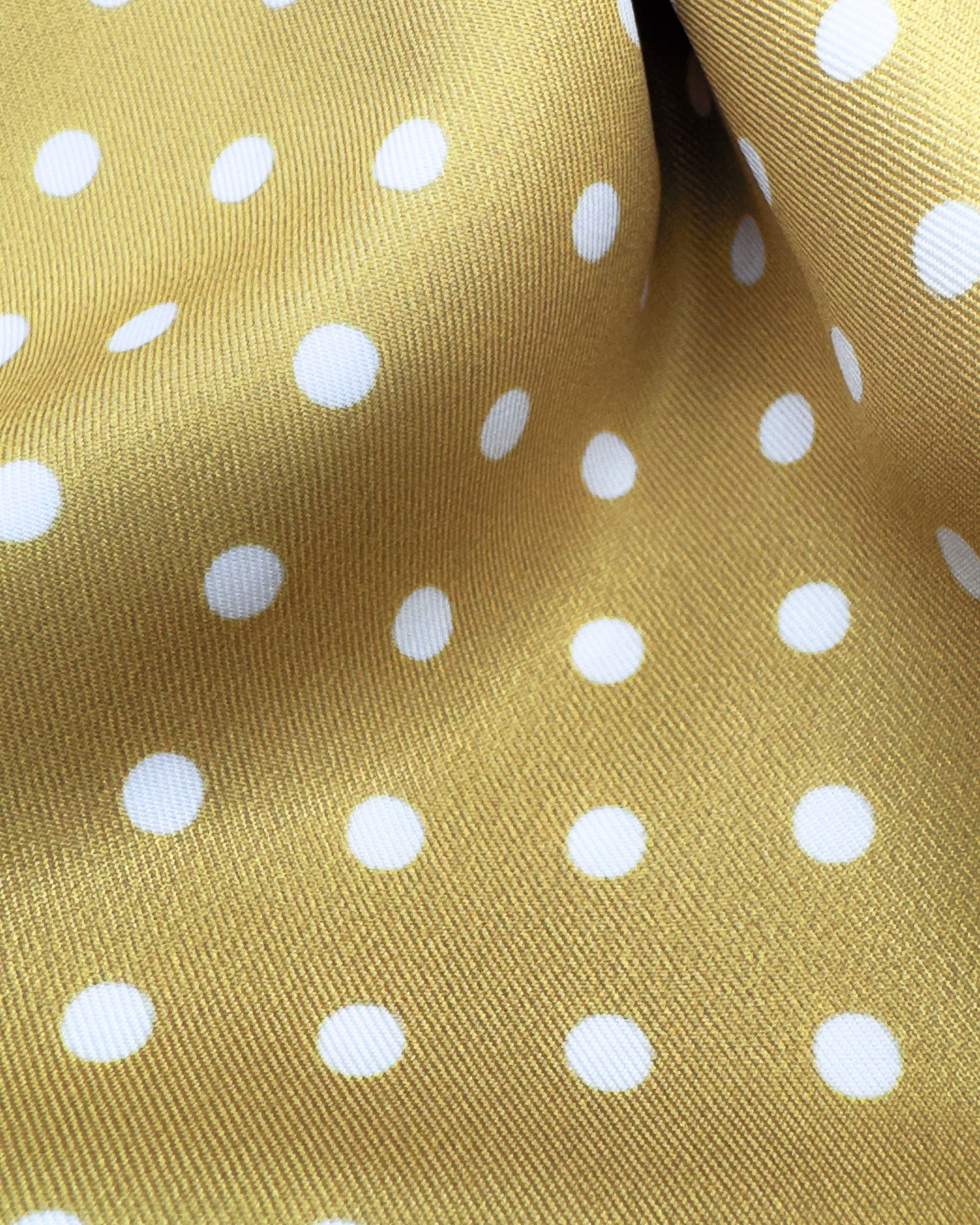 Silk Neckerchief in Gold White Polka Dot Soho Scarves