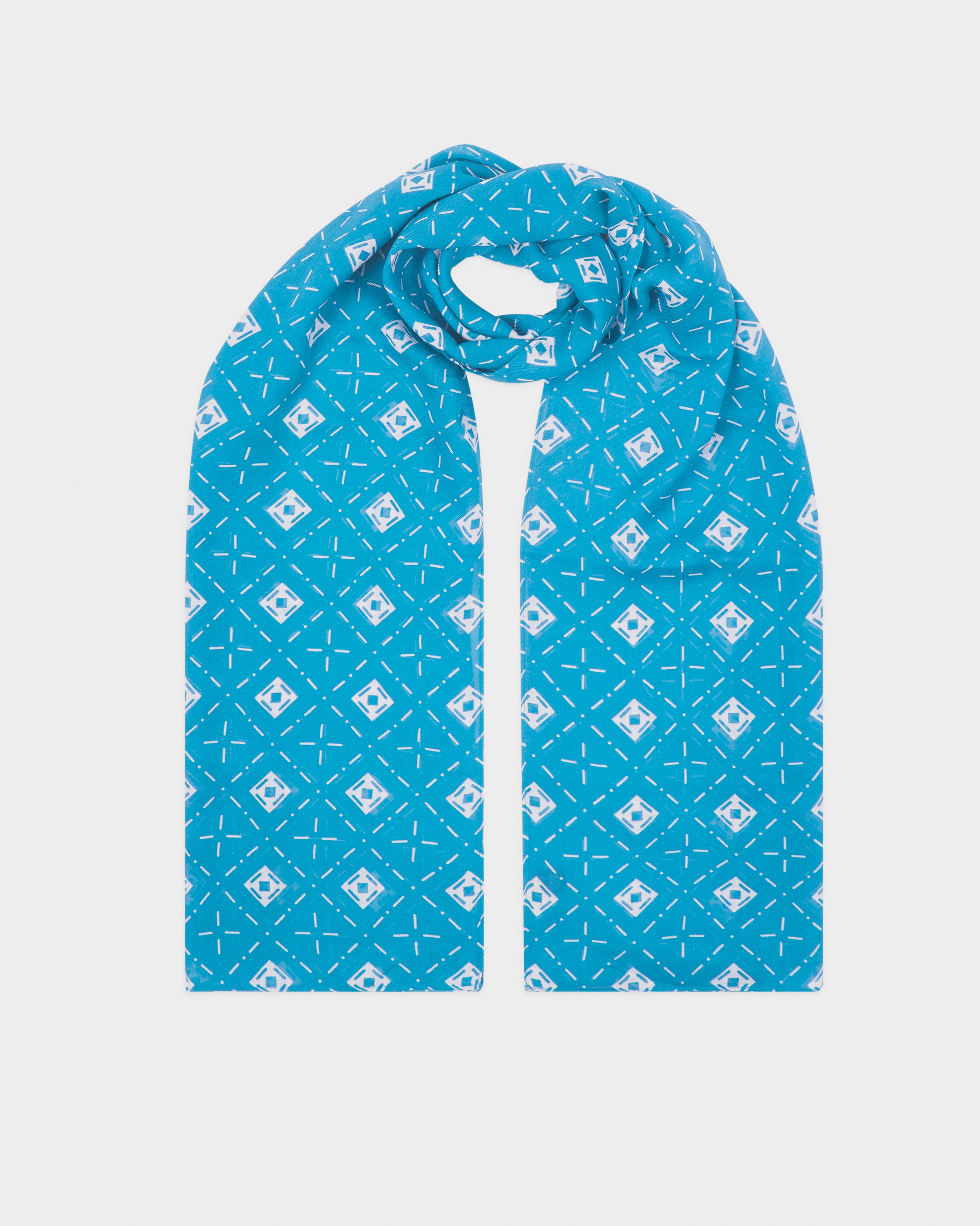 Diamonds in Pacific - Bohemian Lightweight Wide Scarf