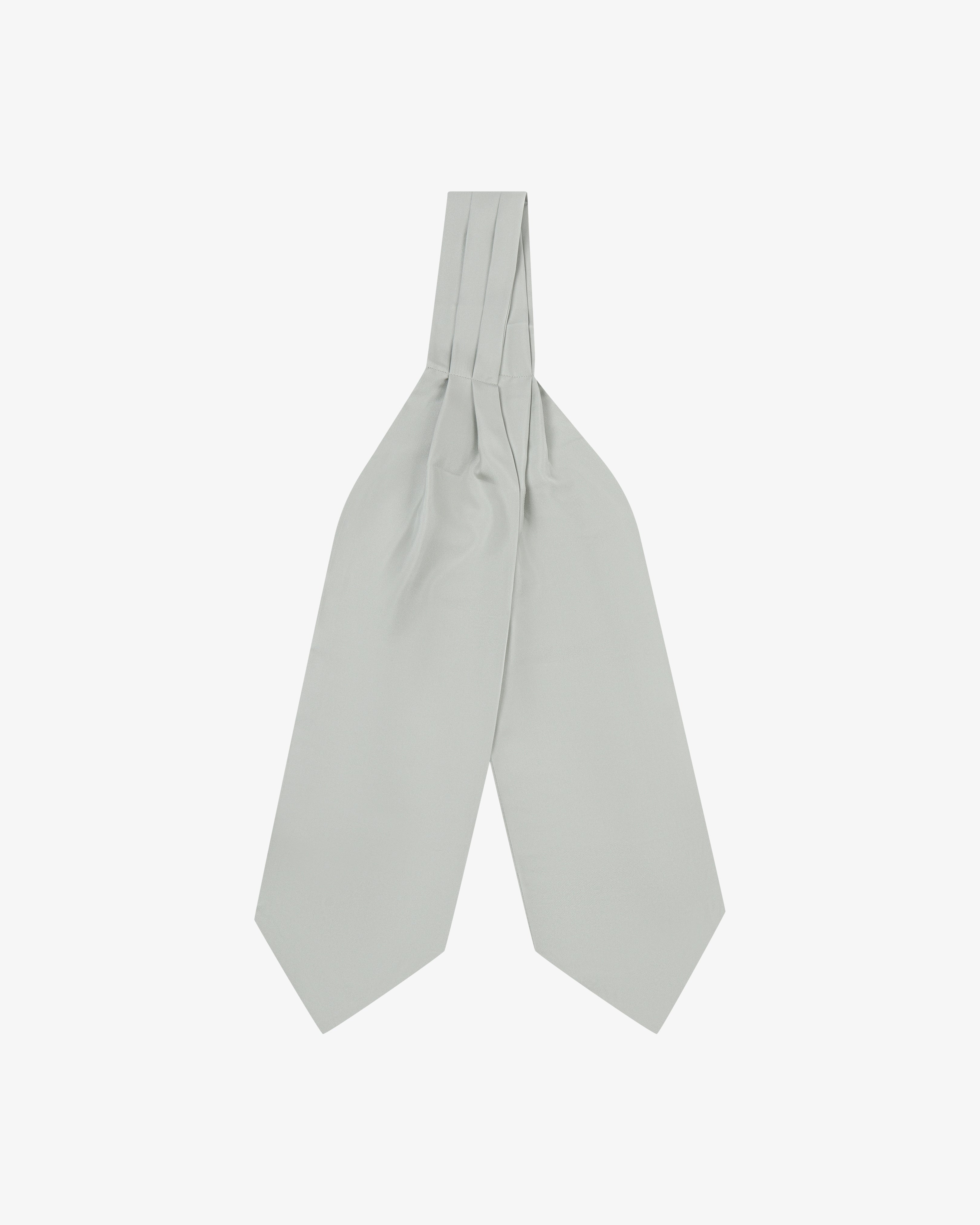 Men's Silk Double Ascot Tie - Silver