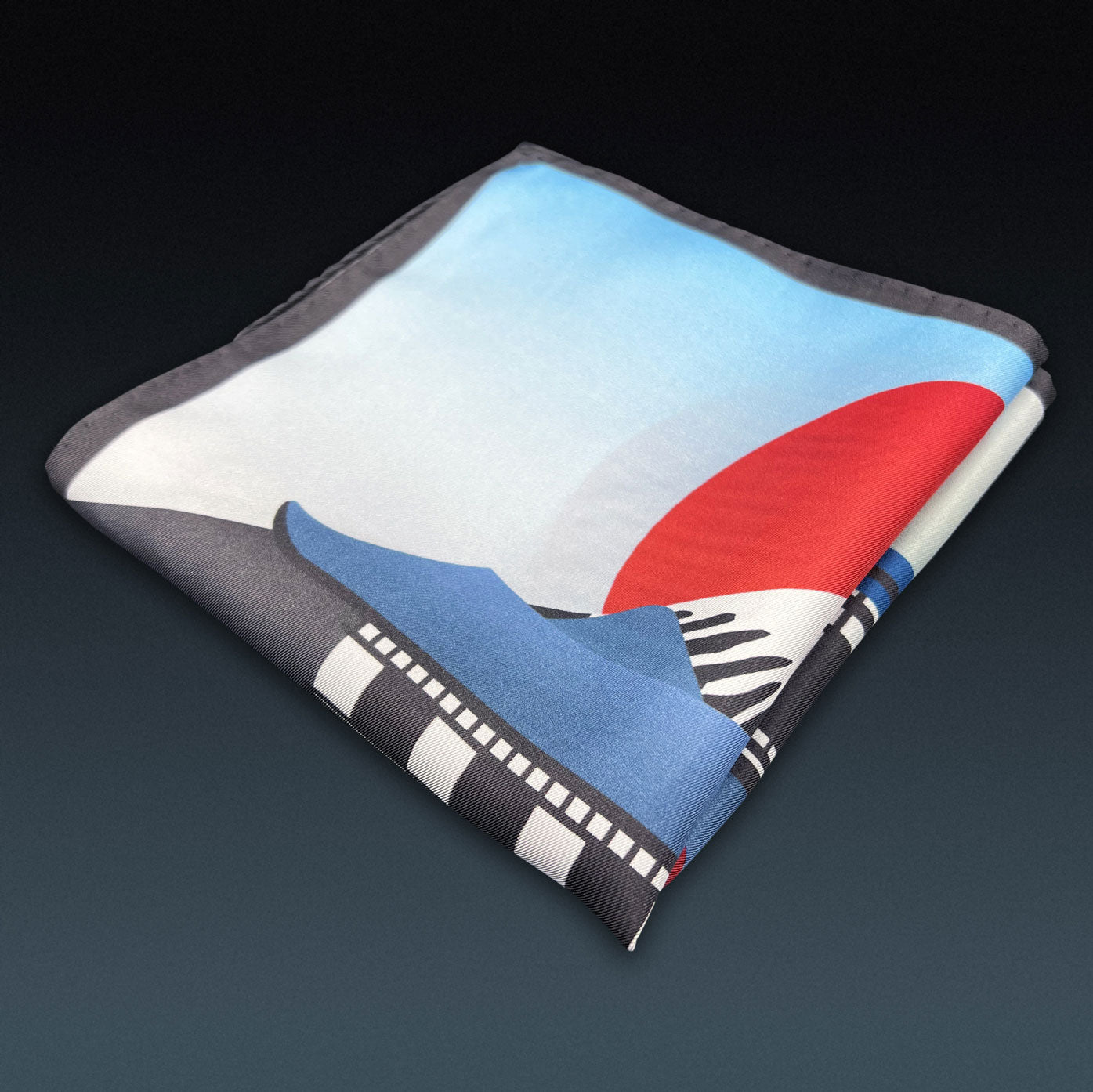 Folded 'House' pocket square in pure silk.