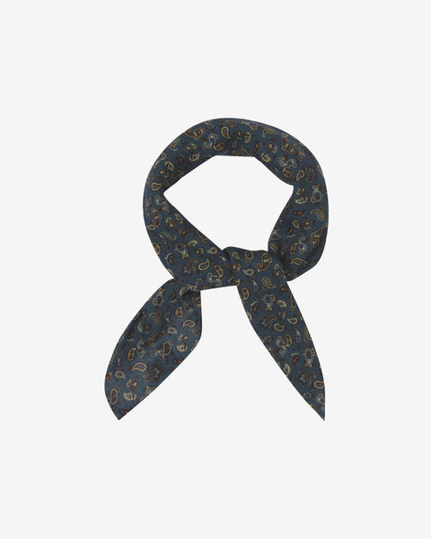 ピーコックブルーのペイズリー柄ボヘミアンバンダナ | ソーホースカーフ