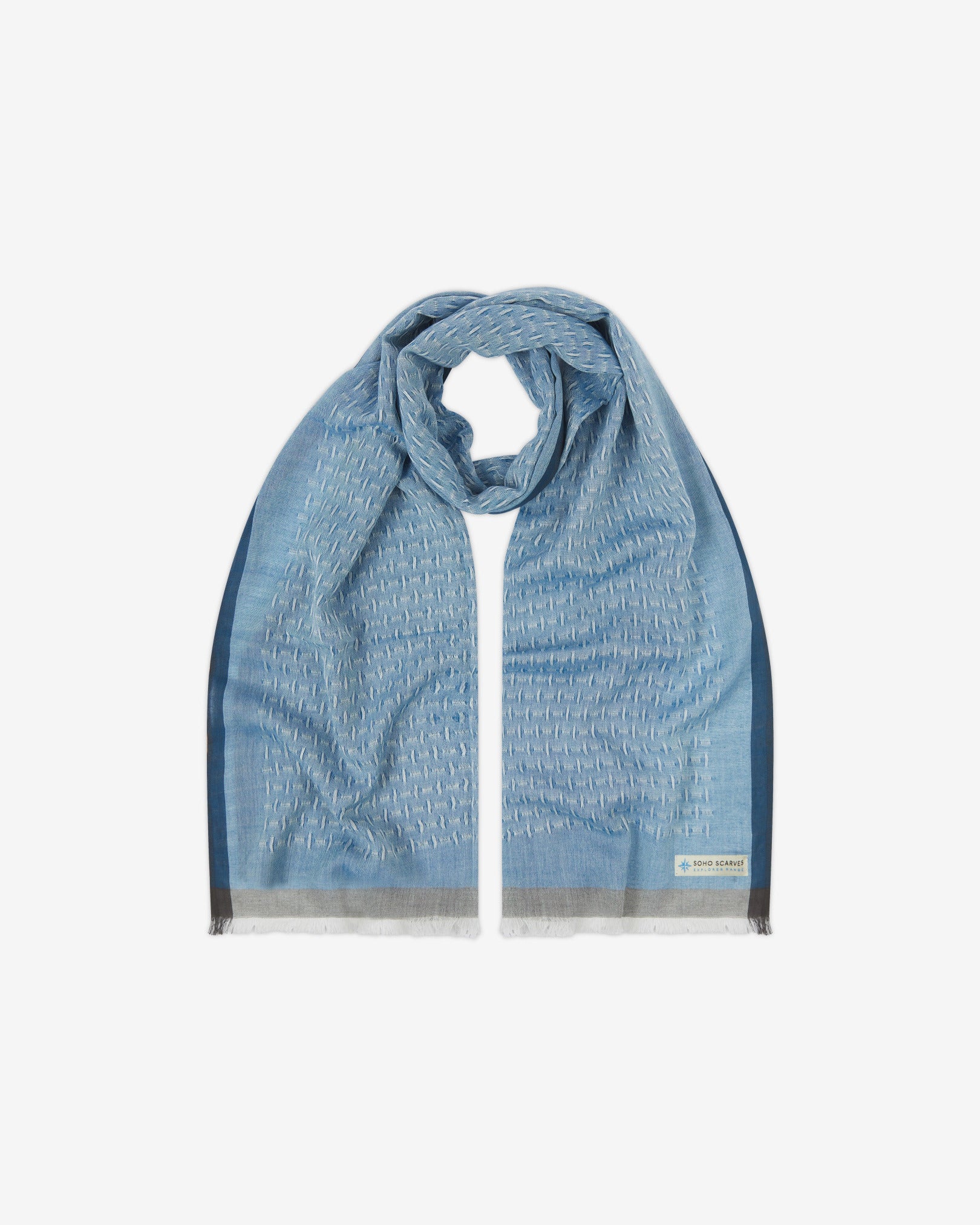 Explorer 1 | Cotton Scarf in Blue & Grey - The Shackleton