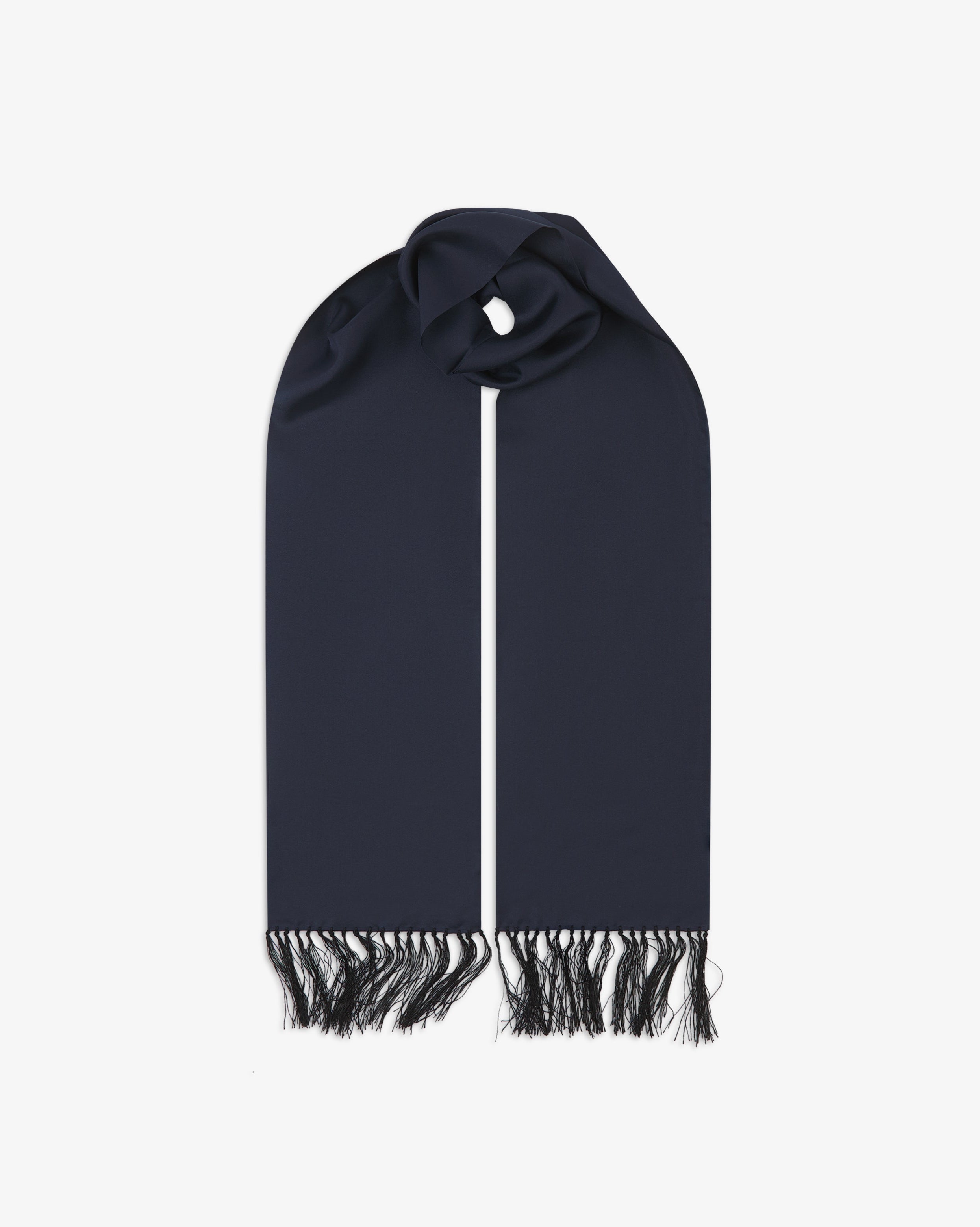 Men's Silk Aviator Scarf - Navy Blue