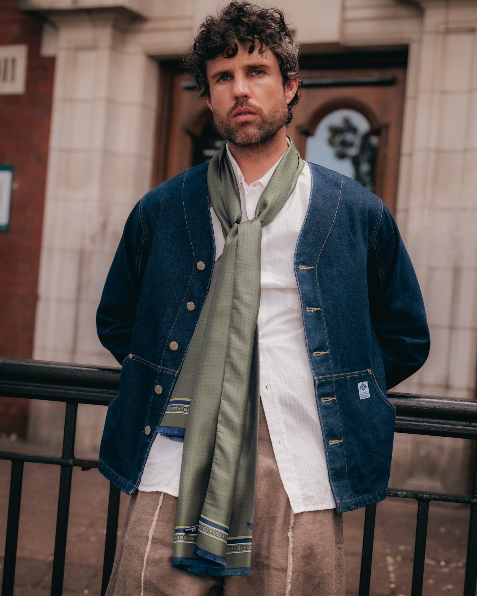 UK Silk Scarf - Chiswick | Olive