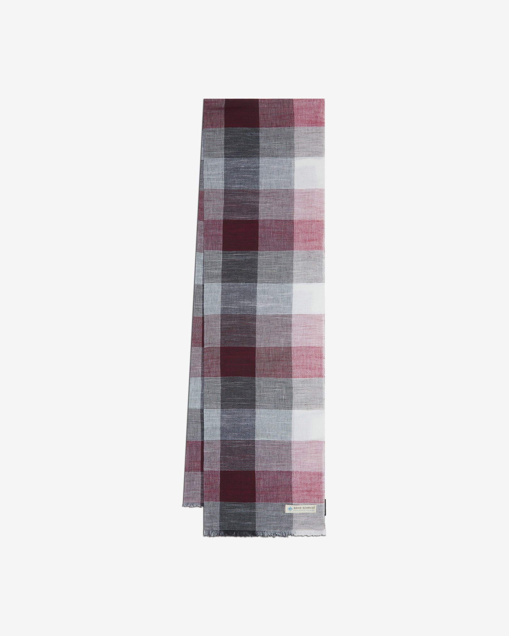 Explorer 1 | Cotton Scarf in Red & Grey - The Fiennes