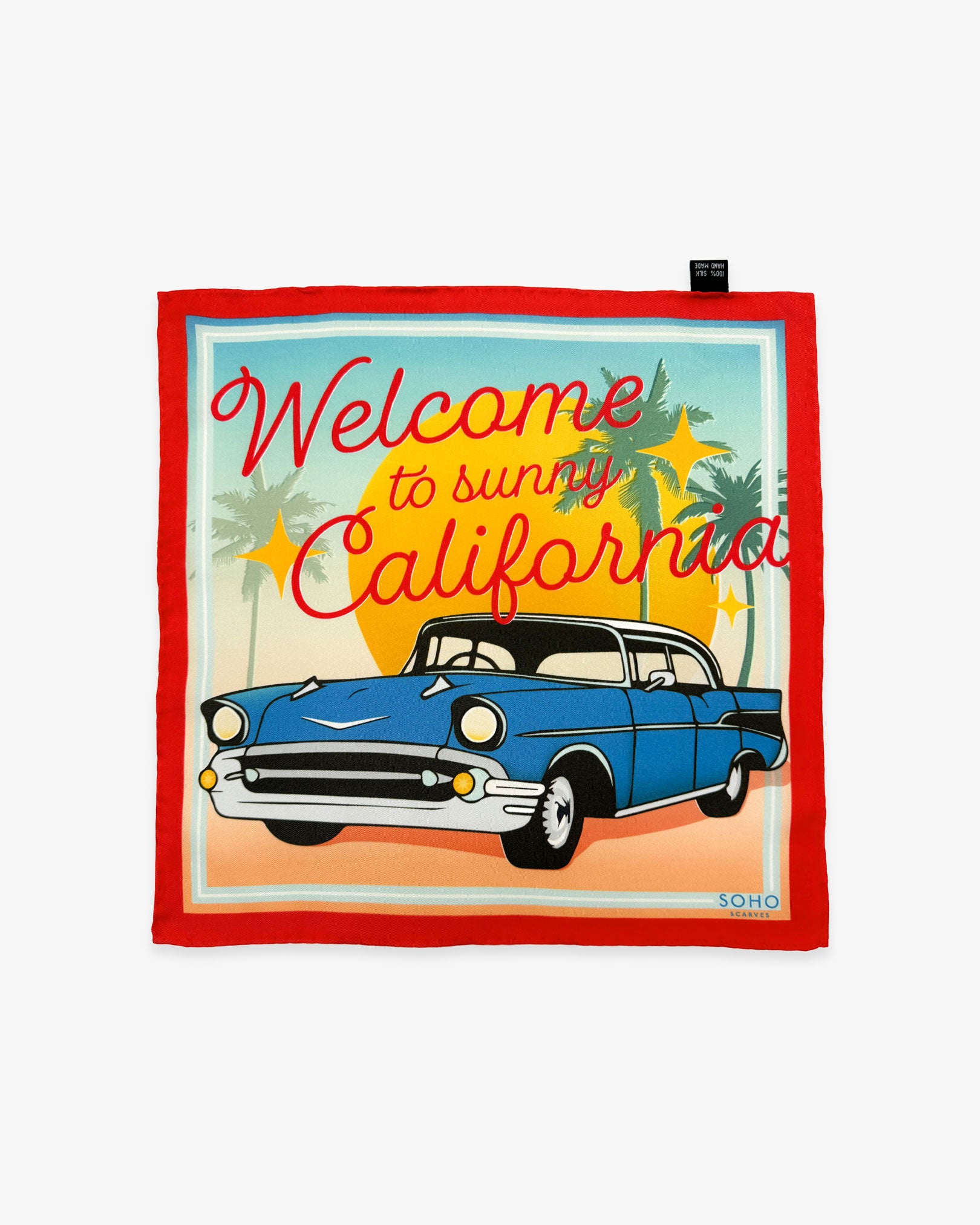 Silk Headscarf | 50’s Design | Blue Cadillac