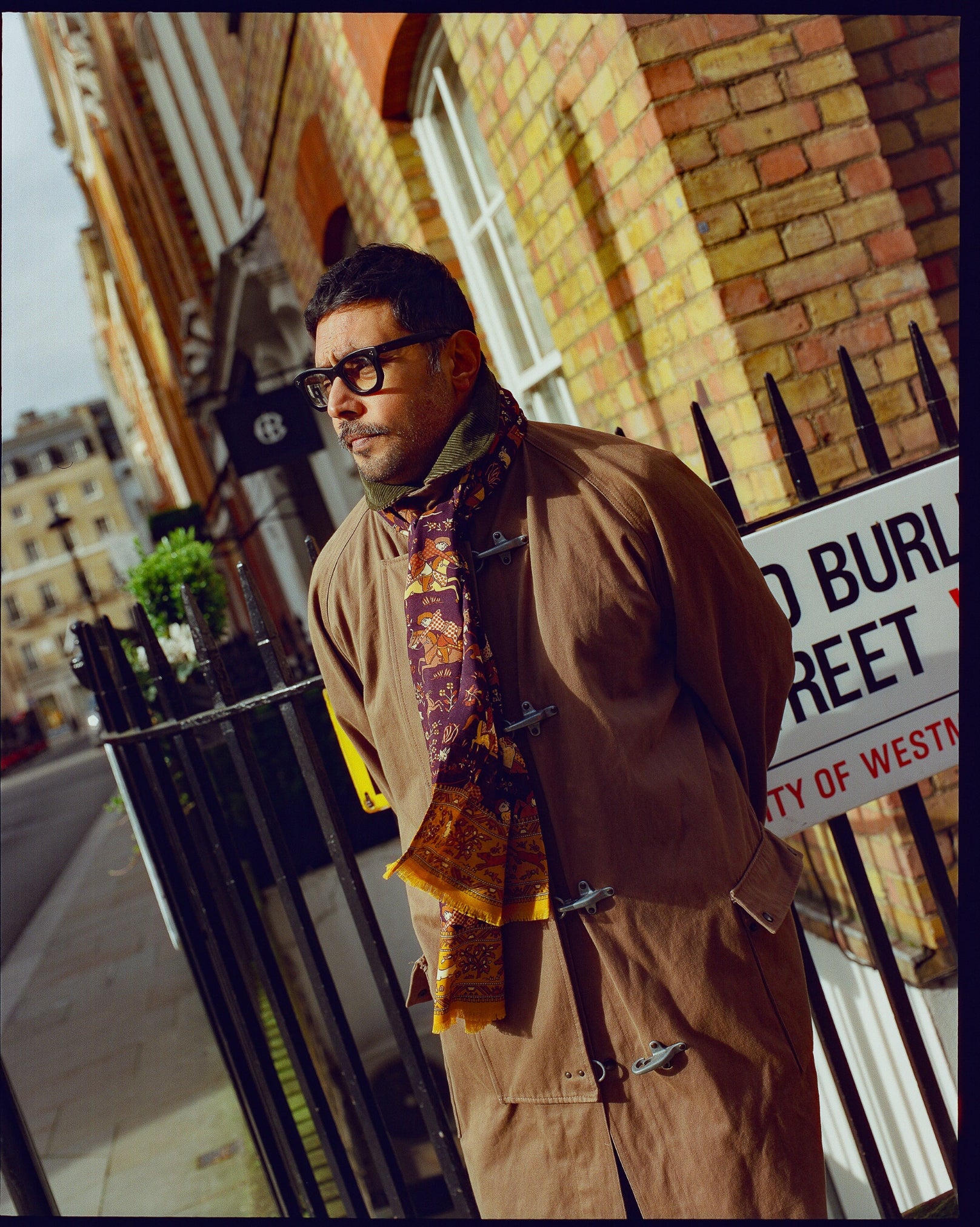 UK Wool and Silk Scarf - Hunters in Indigo